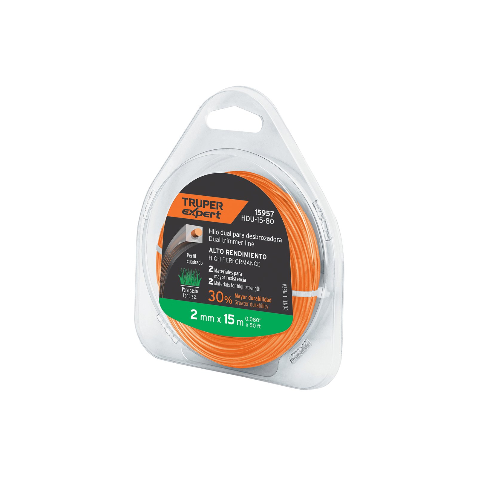 CUERDA P/MOTOG CUADRADA 2MMX15m HDU-15-80 TRUPER