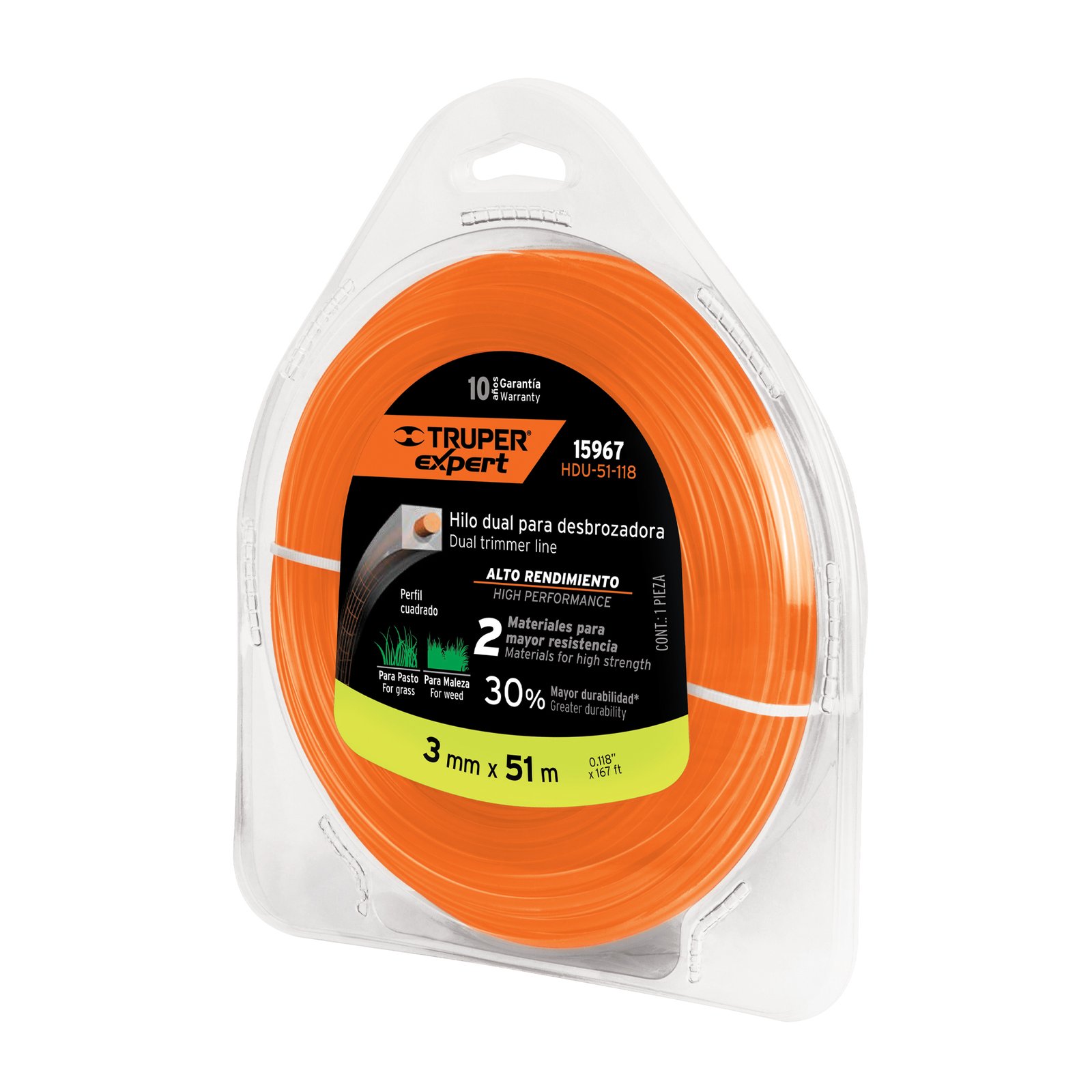 CUERDA P/MOTOG CUADRADA 3MMX51m HDU-51-118 TRUPER