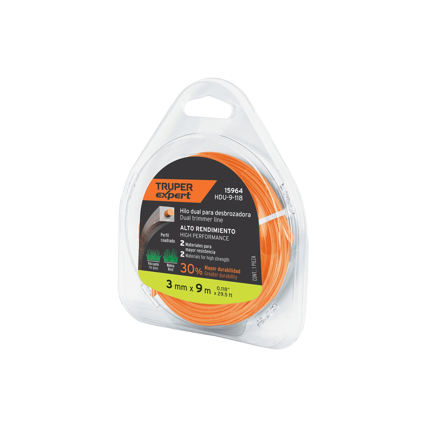 CUERDA P/MOTOG CUADRADA 3MMX9m HDU-9-118 TRUPER