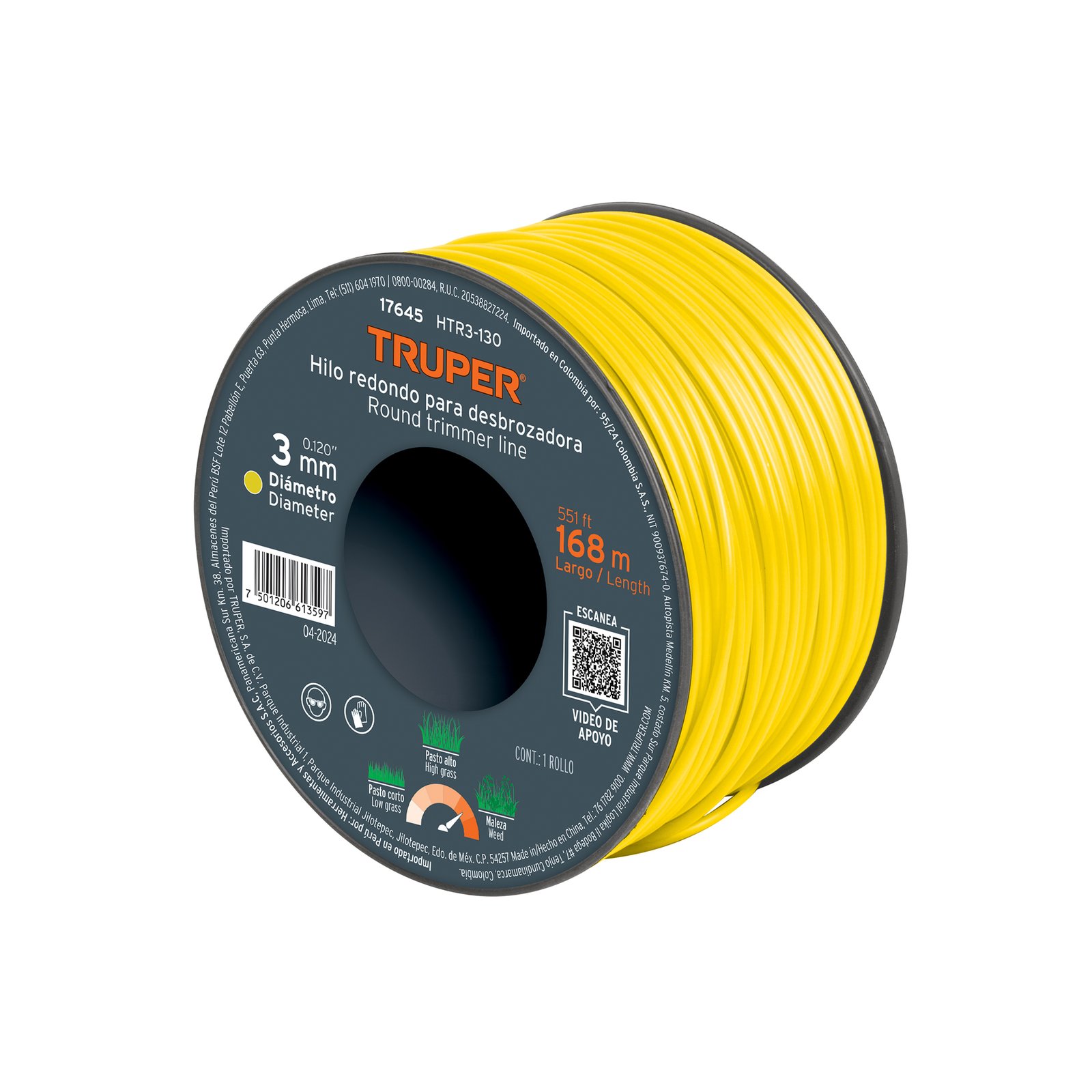 CUERDA P/ORILLADO ROLLO 3 LBS 130" HTR3-130 TRUPER