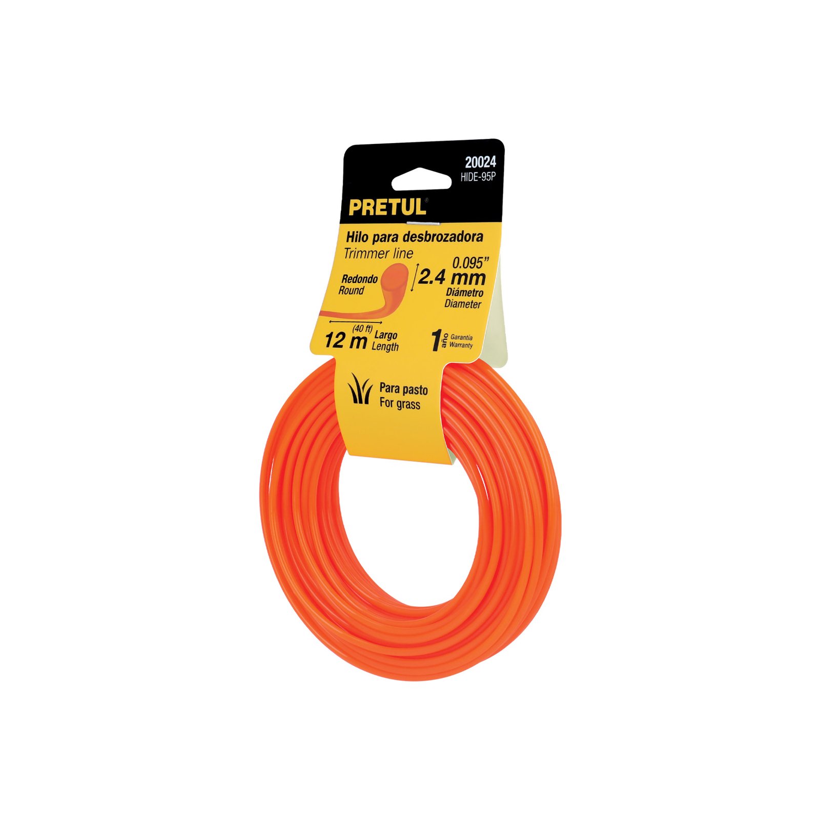 CUERDA P/ORILLAD. 2.4MMX12MTS HIDE-95P PRETUL