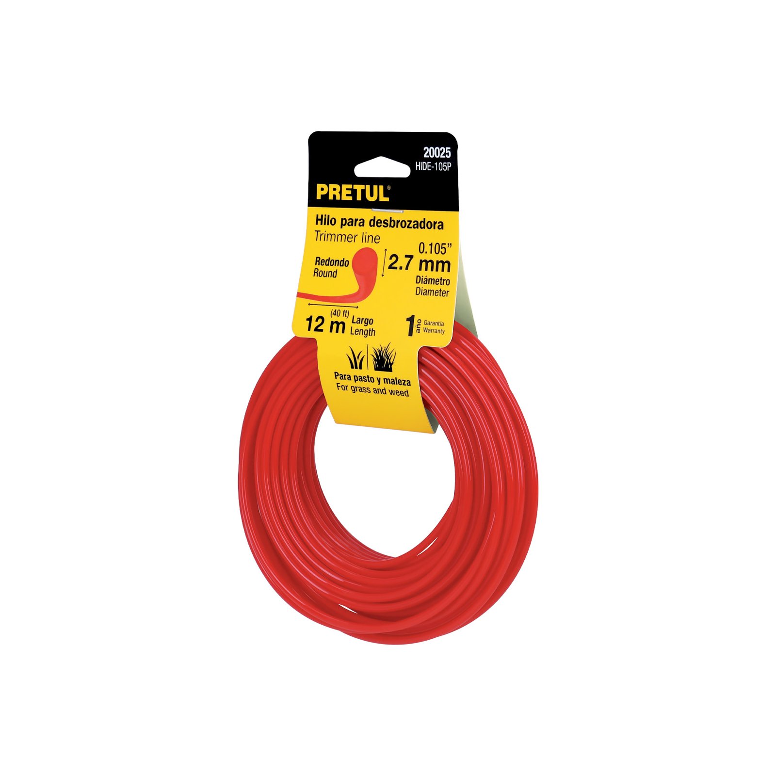 CUERDA P/ORILLAD. 2.7MMX12MTS HIDE-105P PRETUL