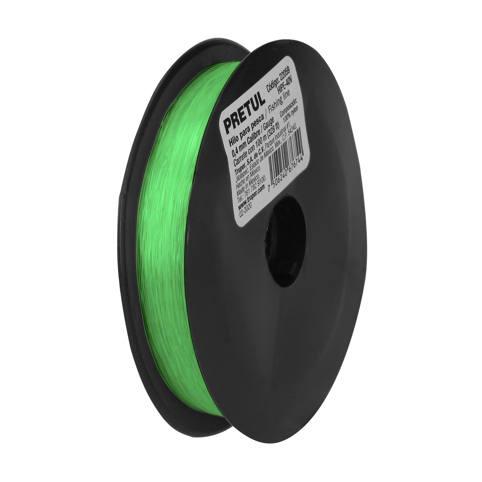 CUERDA P/PESCA 100M 0.40MM HIPE-40V PRETUL