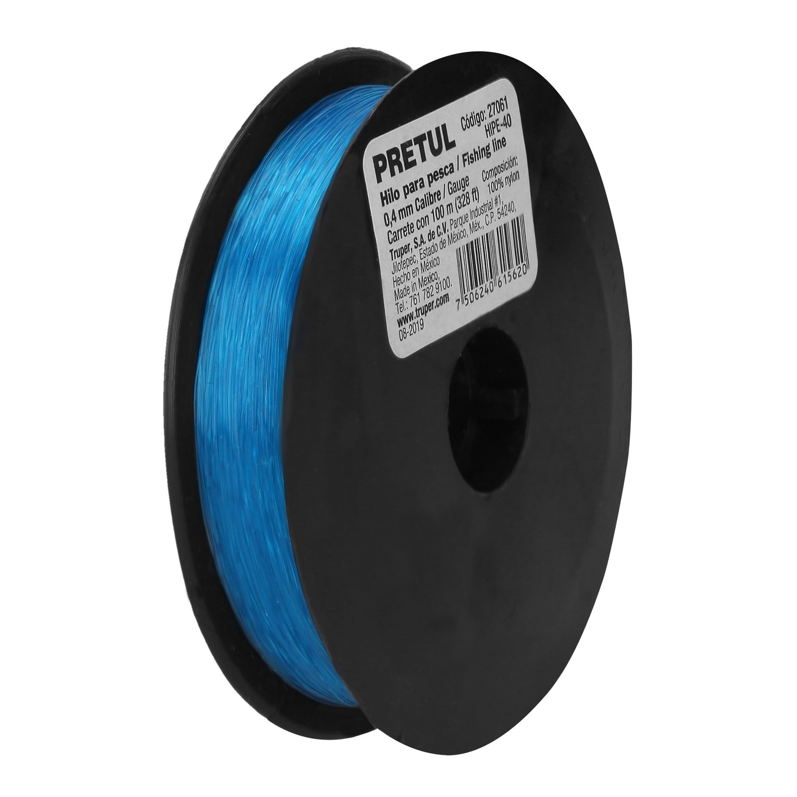CUERDA P/PESCA 100M 0.40MM HIPE-40 PRETUL