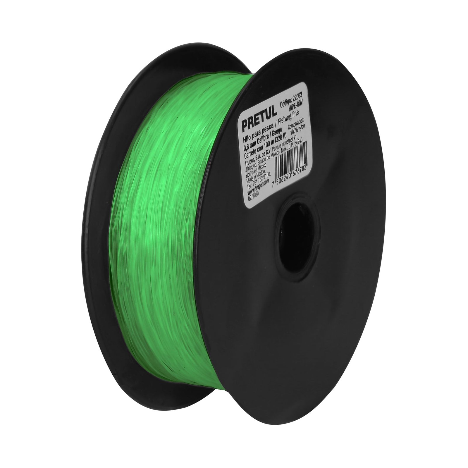 CUERDA P/PESCA 100M 0.80MM HIPE-80V PRETUL