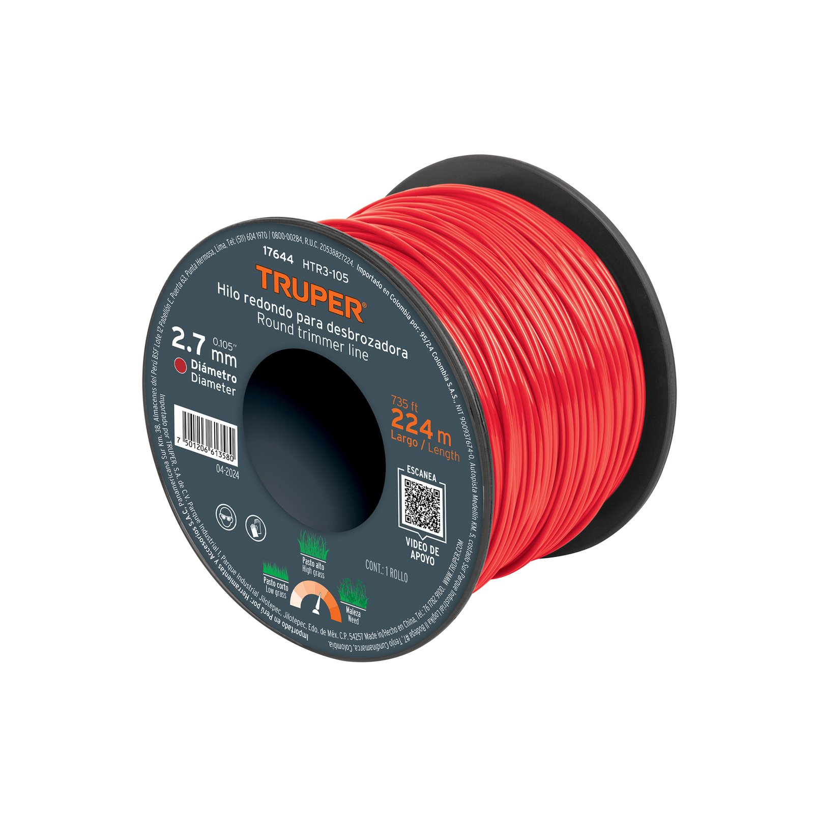 CUERD P/ORILLADO ROLLO 3 LBS 105" HTR3-105 TRUPER