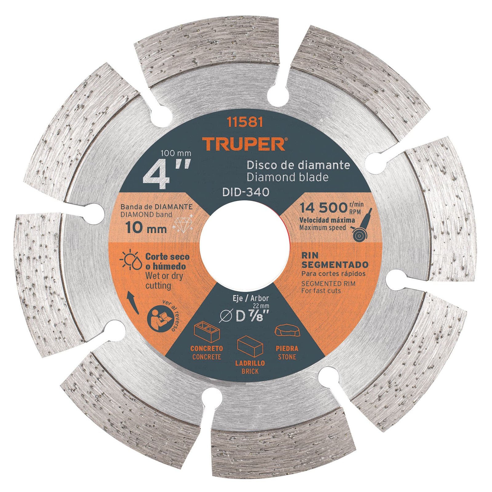 DISCO DE DIAMANTE RIN SEG 4 DID-340 TRUPER