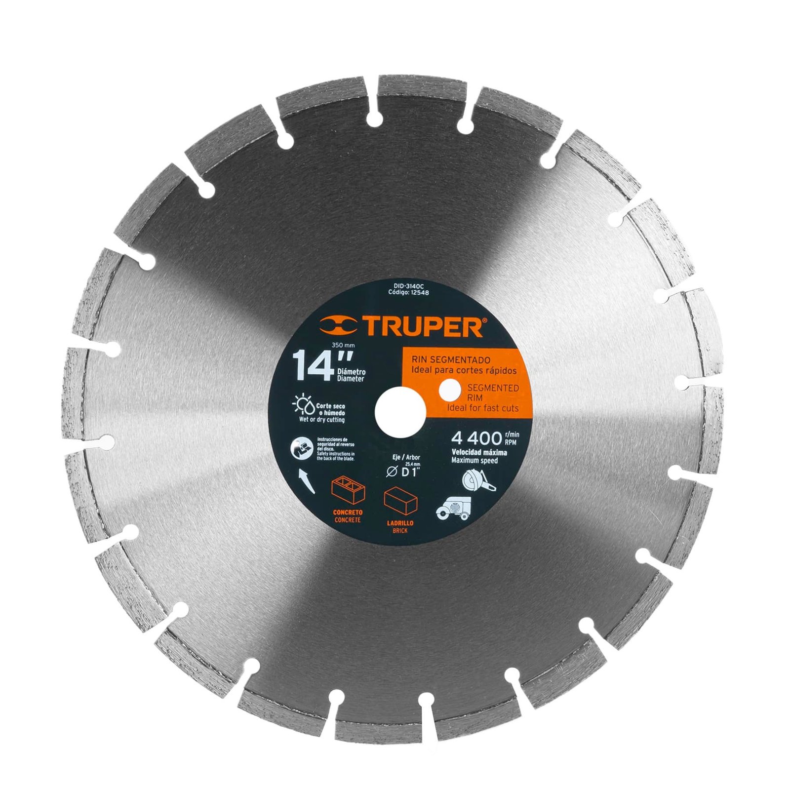 DISCO DIAMANTE 14" PARA CONCRETO DID-3140C TRUPER