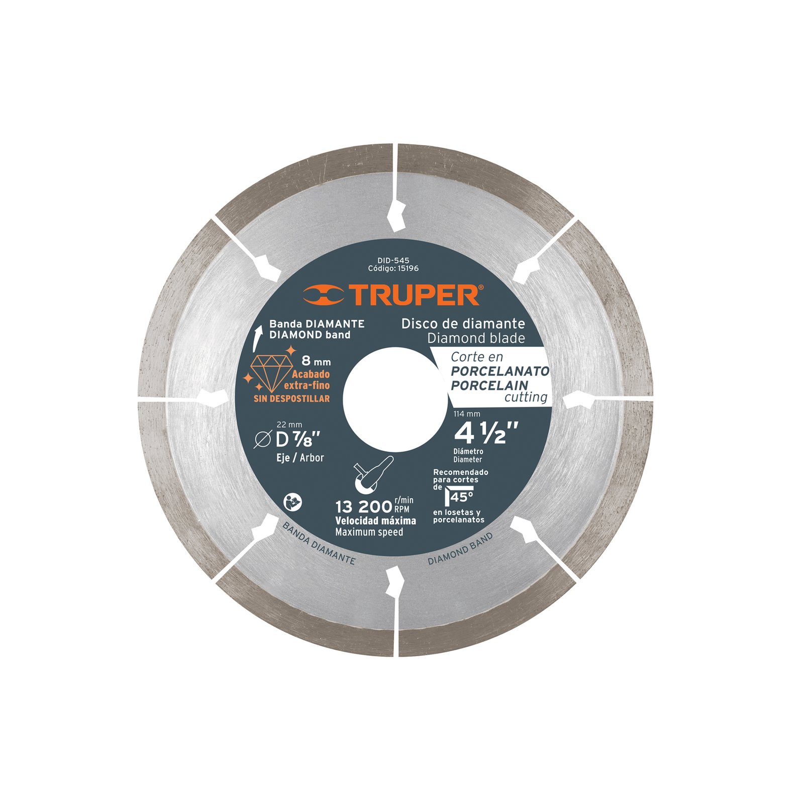 DISCO DIAMANTE 4-1/2" CORTE DID-545 TRUPER