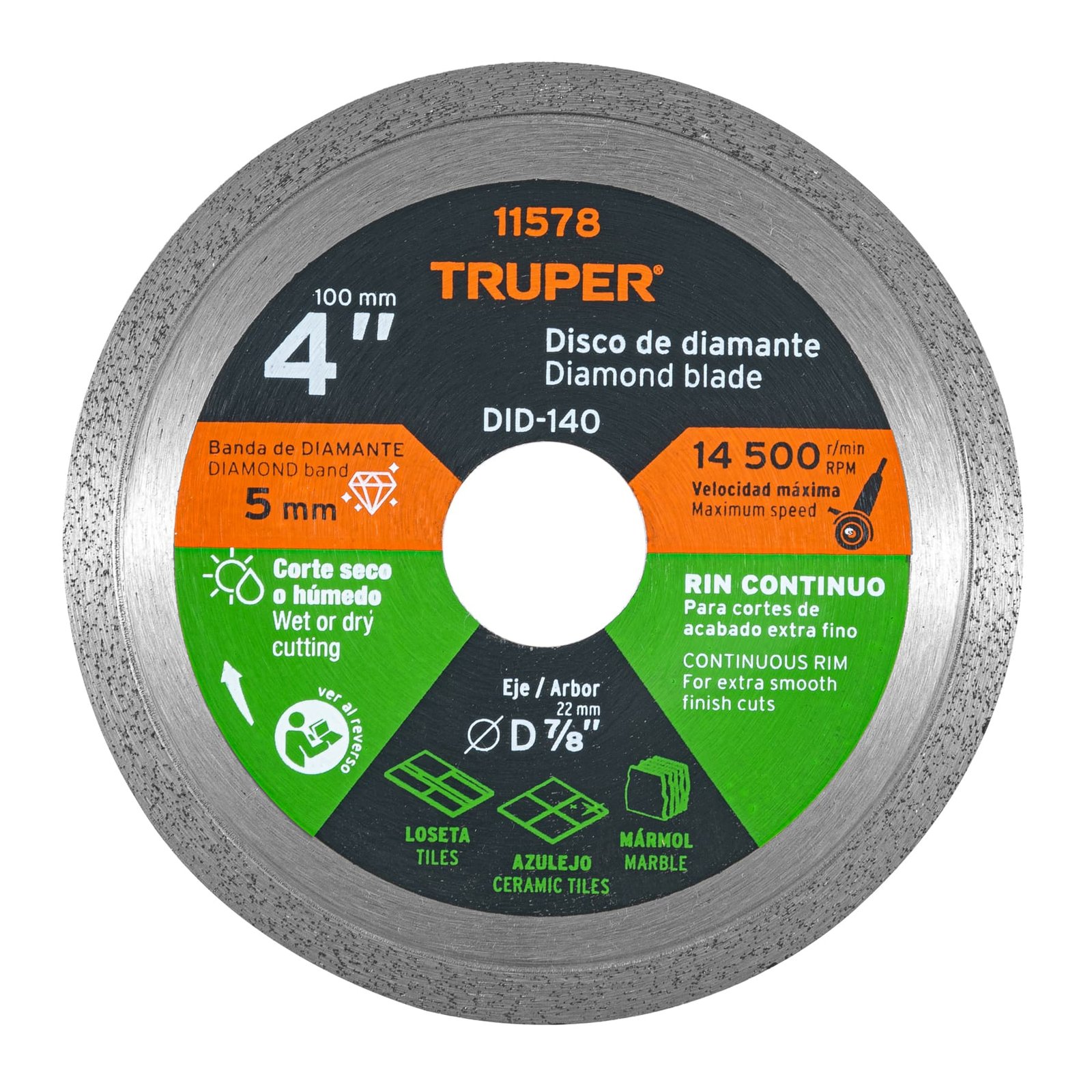 DISCO DIAMANTE LISO 4" DID-140 TRUPER