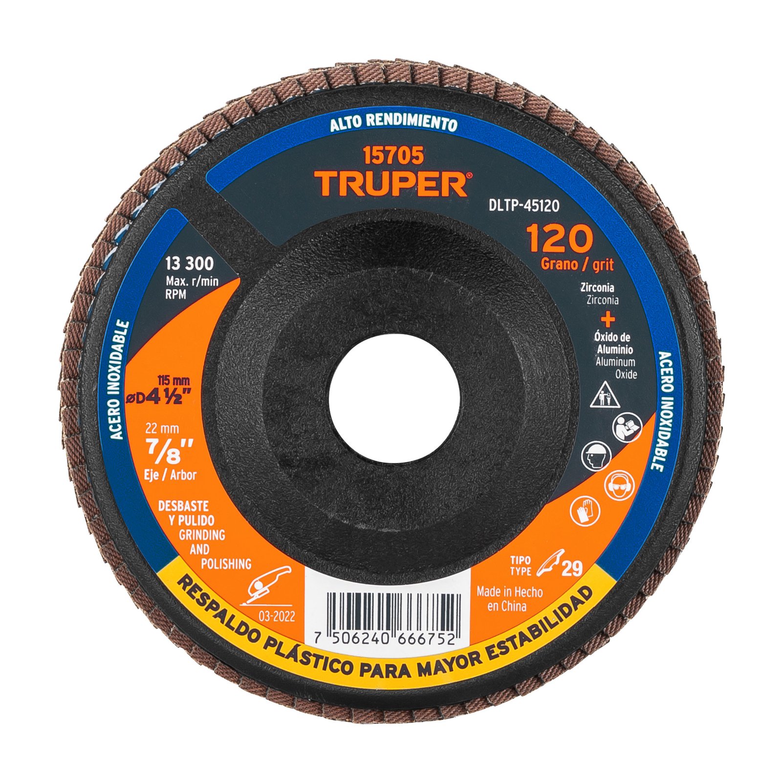DISCO FLAP 41/2 G120 RESPA PLAST DLTP-45120 TRUPER