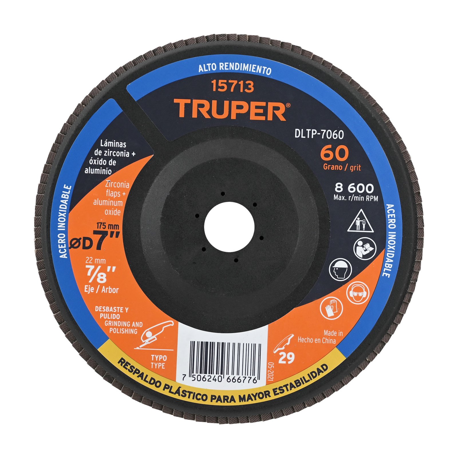 DISCO FLAP 7 G60 RESPALDO PLAST DLTP-7060 TRUPER