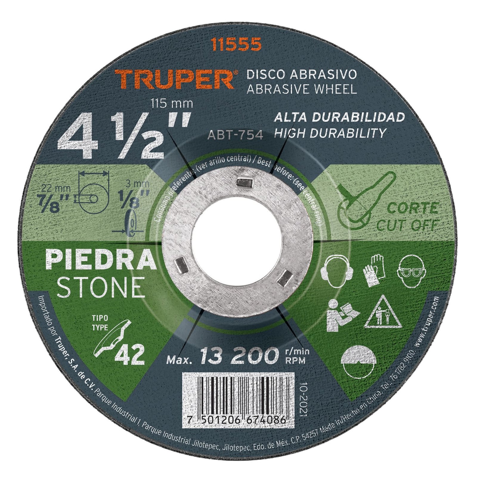 DISCO P/CORTAR CONCRETO 41/2"X1/8" ABT-754 TRUPER