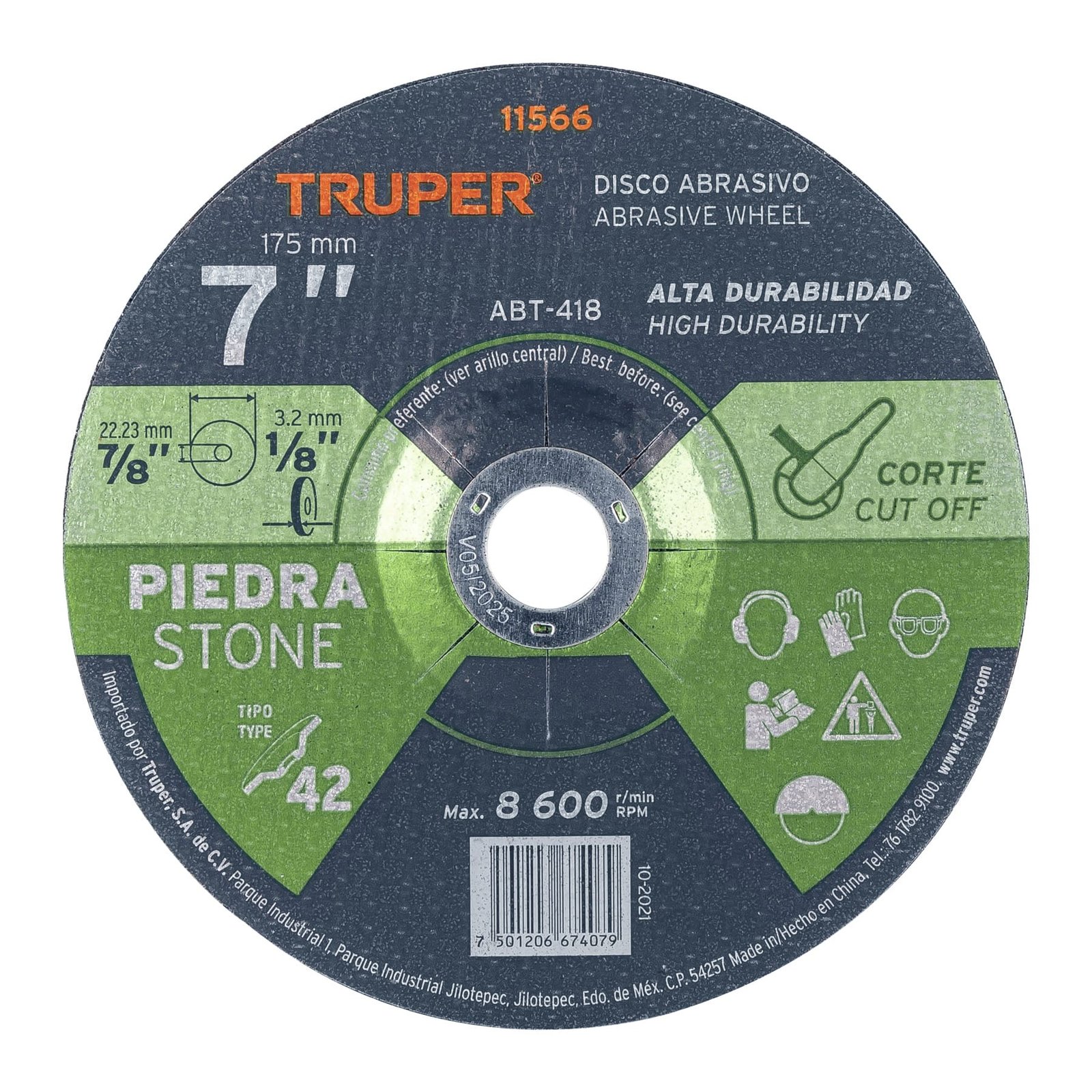 DISCO P/CORTAR CONCRETO 7"X1/8" ABT-418 TRUPER