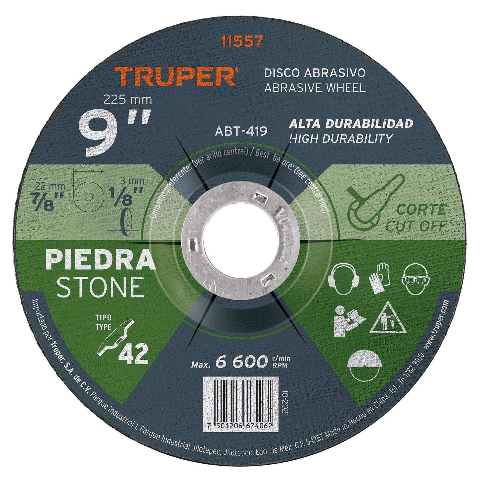 DISCO P/CORTAR CONCRETO 9"X1/8" ABT-419 TRUPER