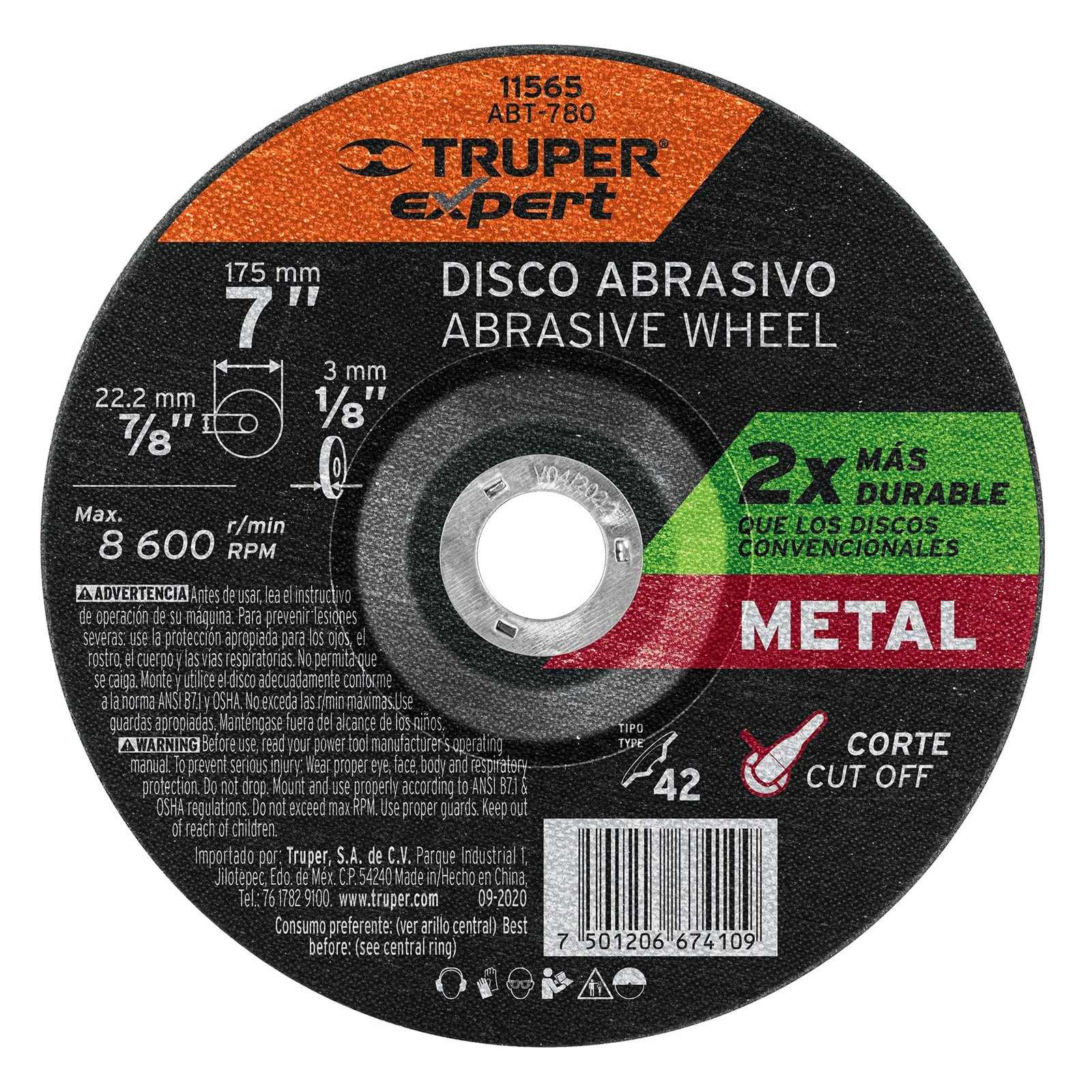 DISCO P/CORTAR METAL 7" ALTO RENDIMIENTO ABT-780