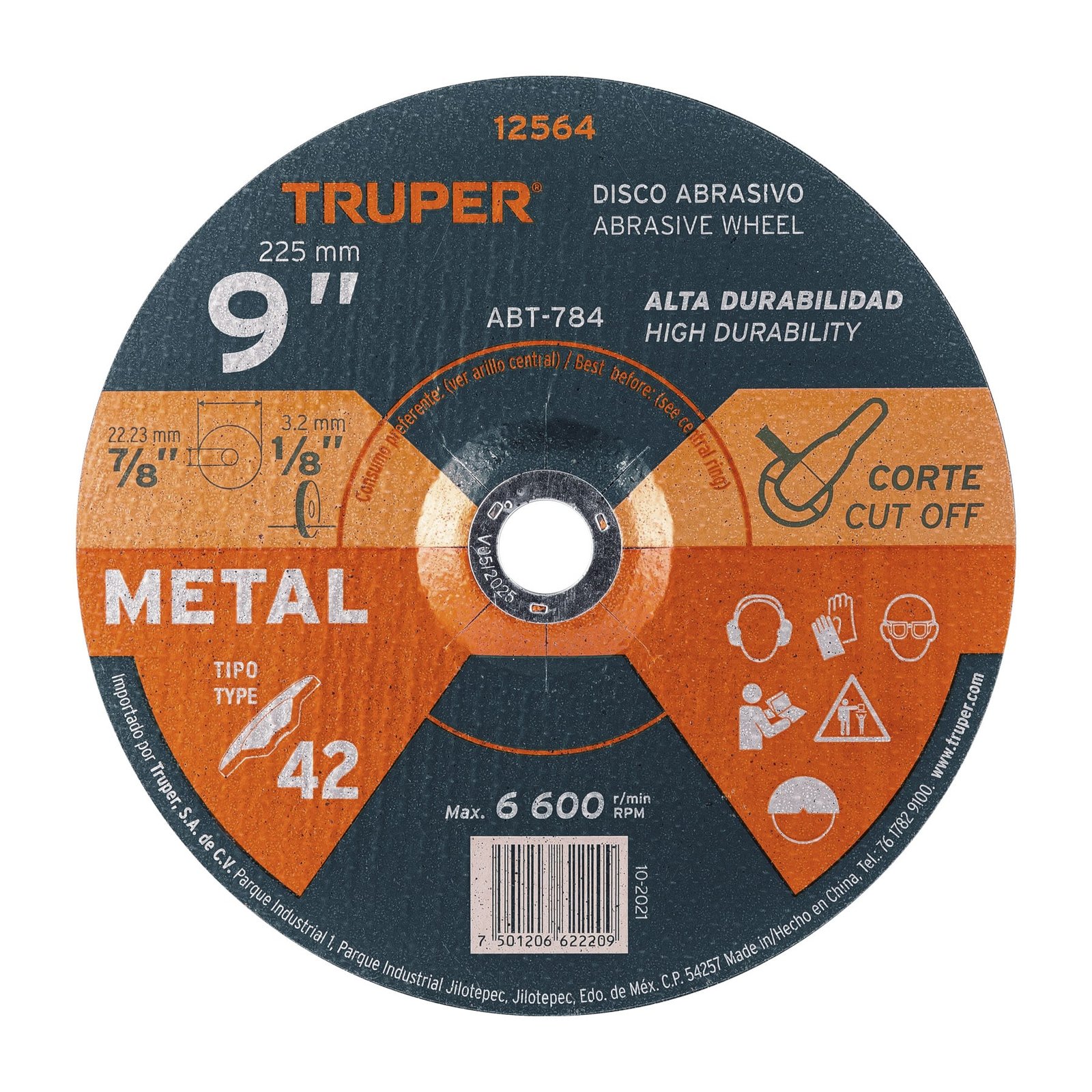 DISCO P/CORTAR METAL 9"X1/8" ABT-784 TRUPER