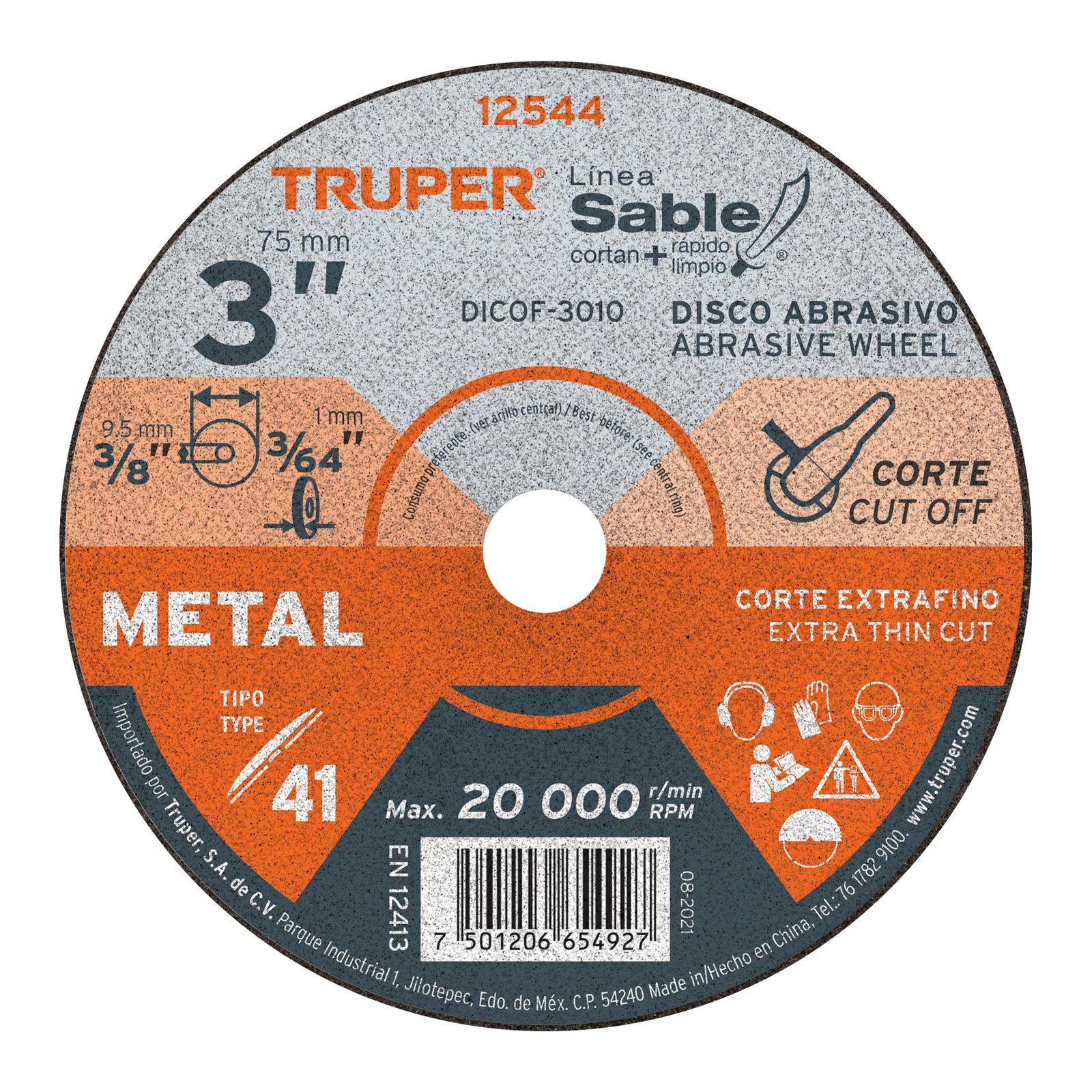 DISCO P/CORTAR METAL EXTRAFINO 3" DICOF-3010 TRUPE