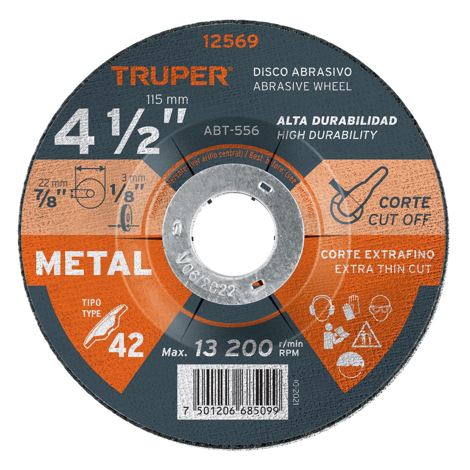 DISCO P/CORTA METAL 4 1/2"X1/8" ABT-556 TRUPER