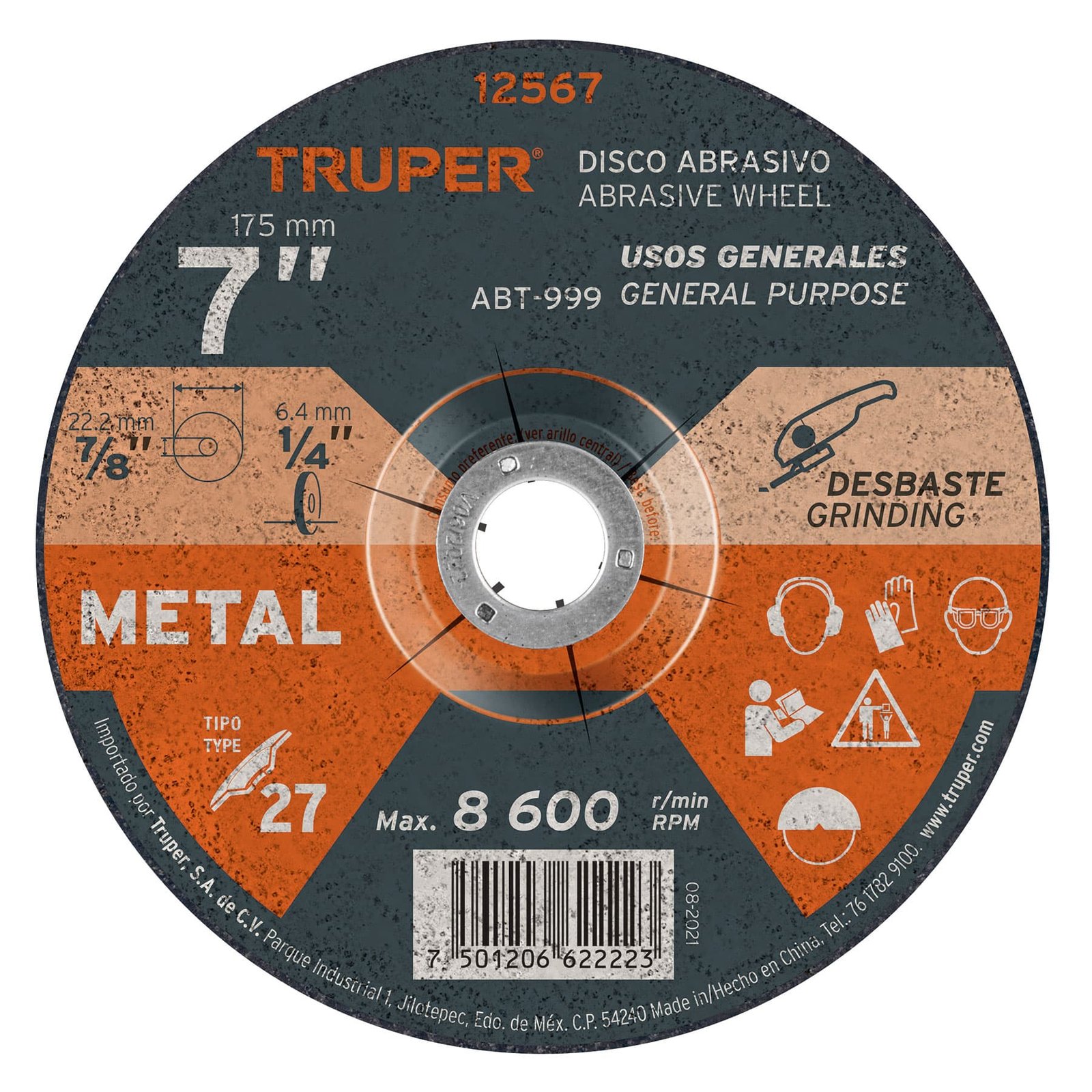 DISCO P/PULIR METAL 7"X1/4 ABT-999 TRUPER