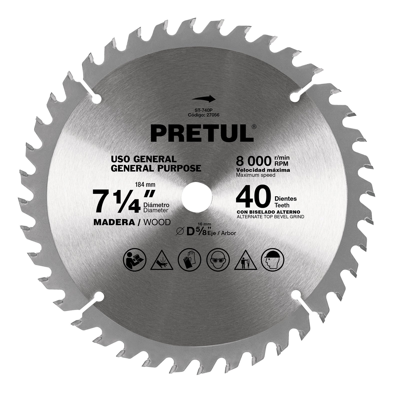 DISCO P/SIERRA CIRCUL MAD 71/4 40D ST-740P PRETUL