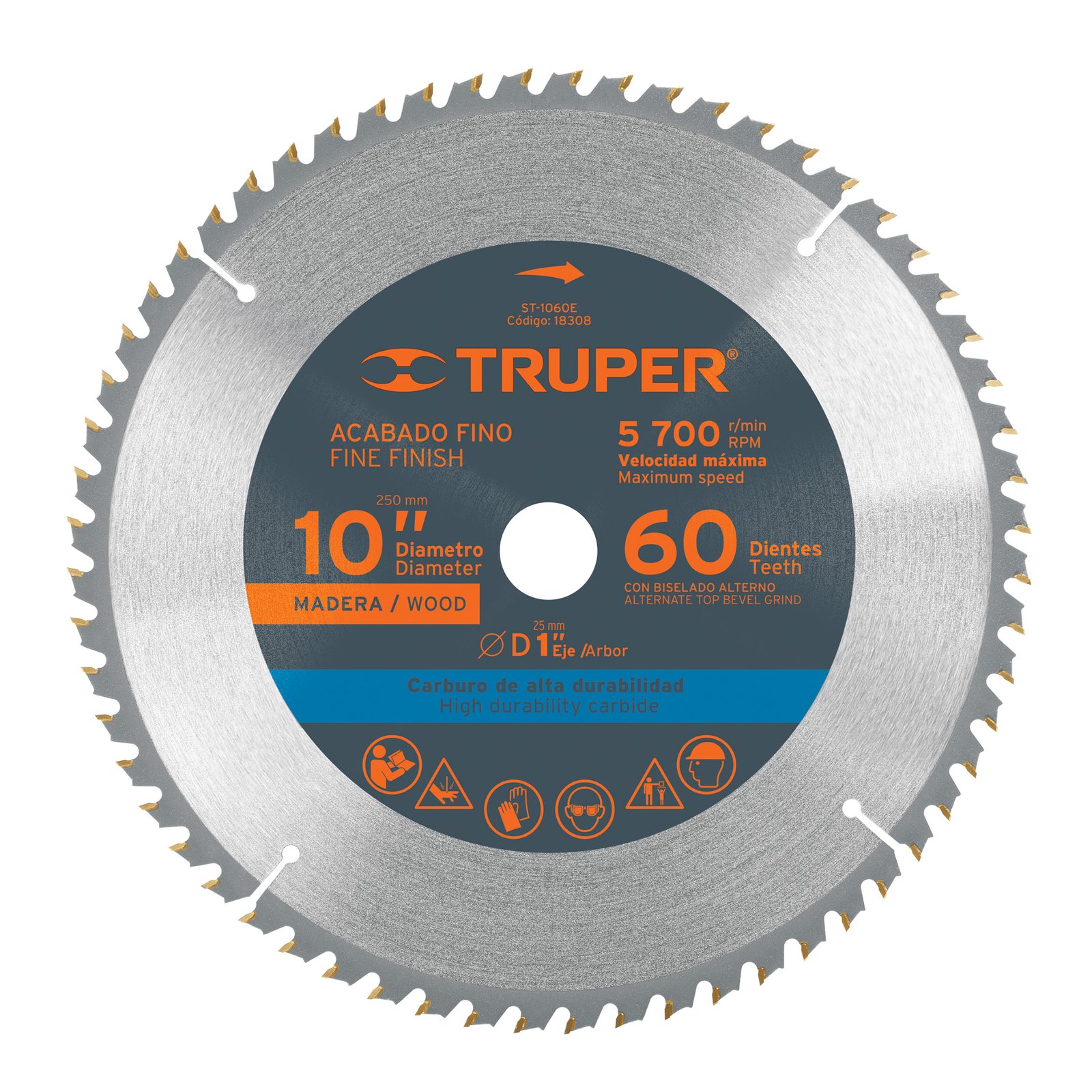 DISCO P/SIERRA MADERA 10"60DTE 1"ST-1060E TRUPER