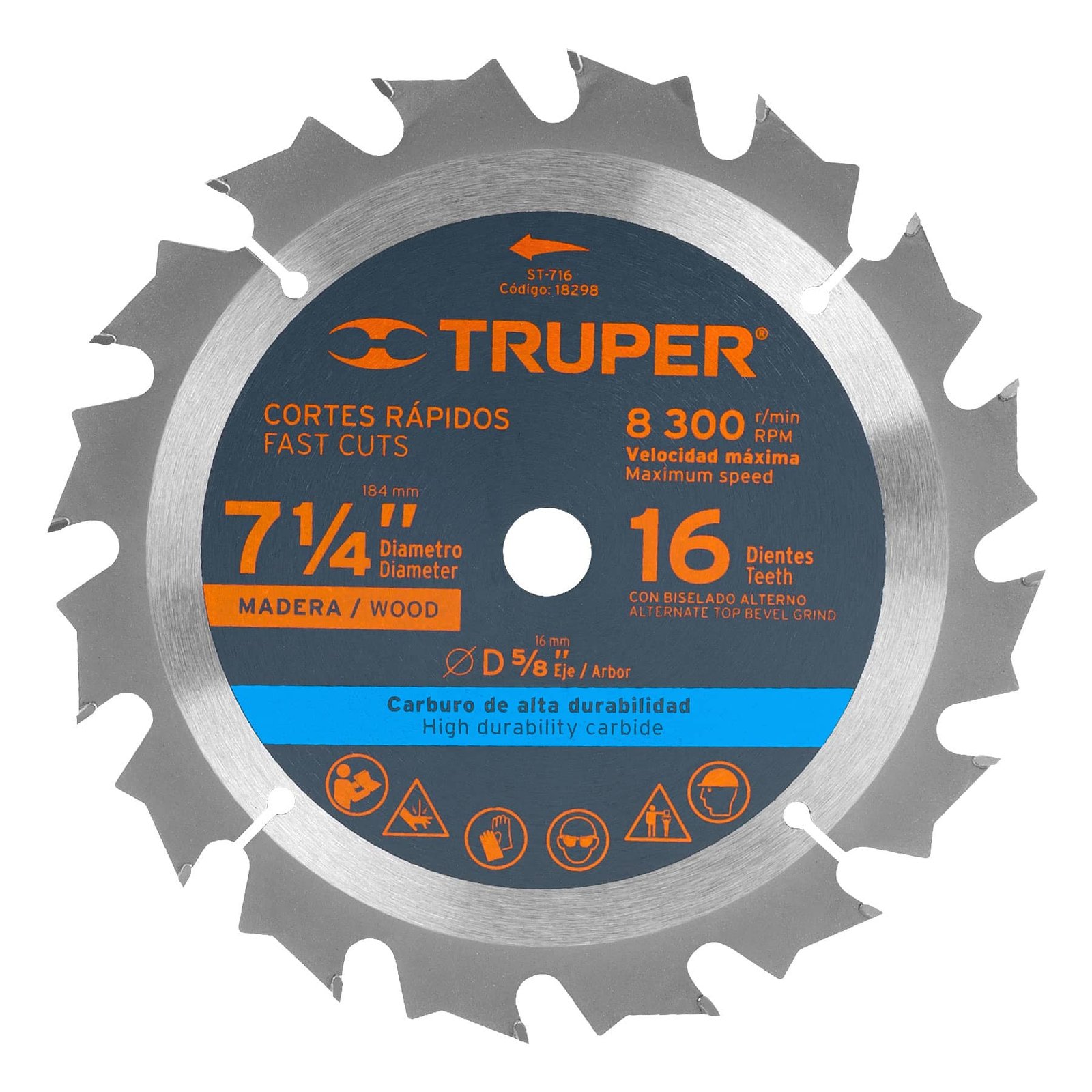 DISCO P/SIERRA MAD 7 1/4" 16 DTE 5/8 ST-716 TRUPER