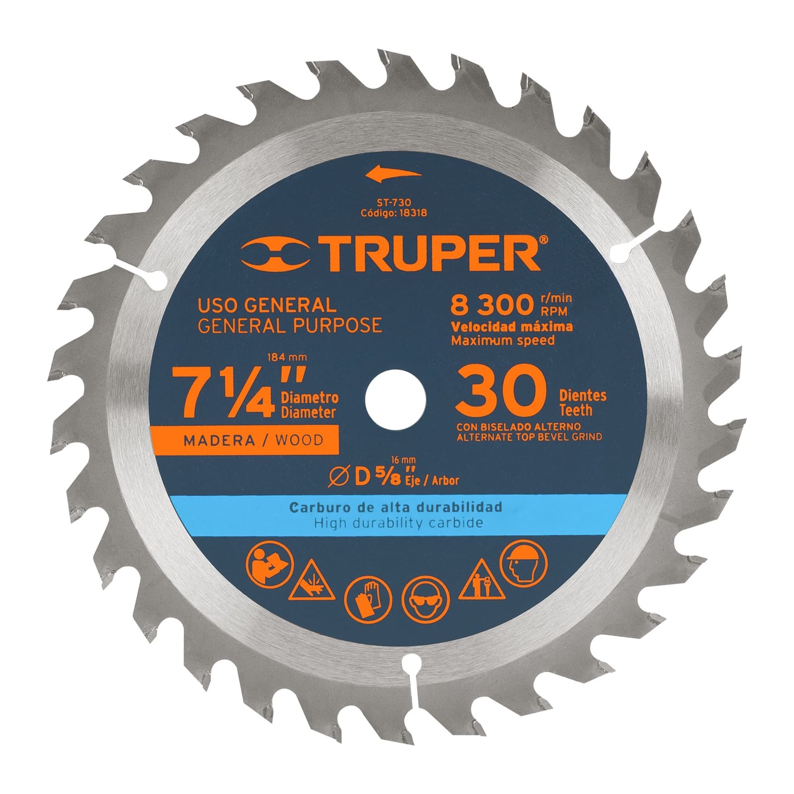 DISCO P/SIERRA P/MAD7-1/4"30 DTE 5/8 ST-730 TRUPER
