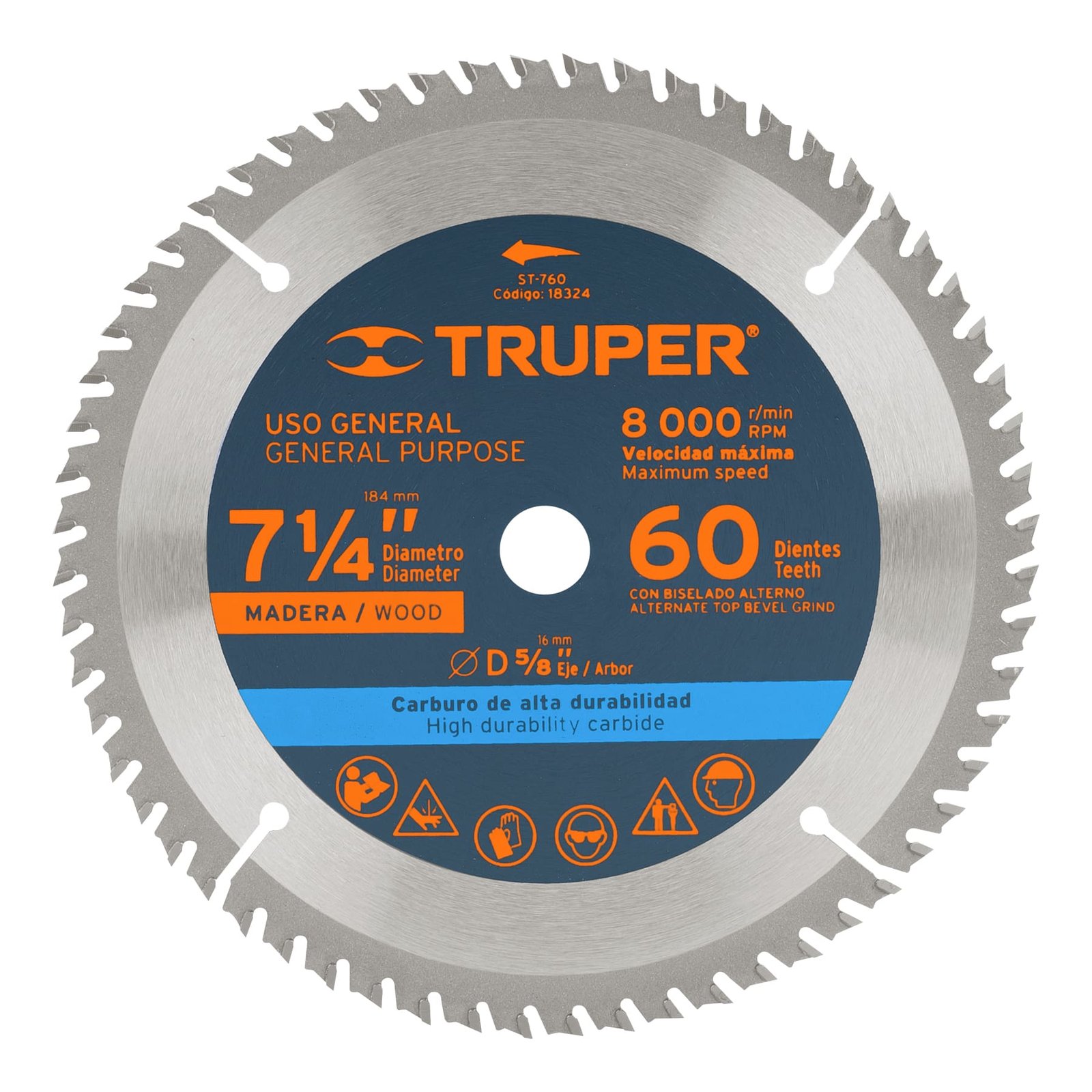 DISCO P/ SIERRA CIRCUL 7 1/4"60 DIEN ST-760 TRUPER