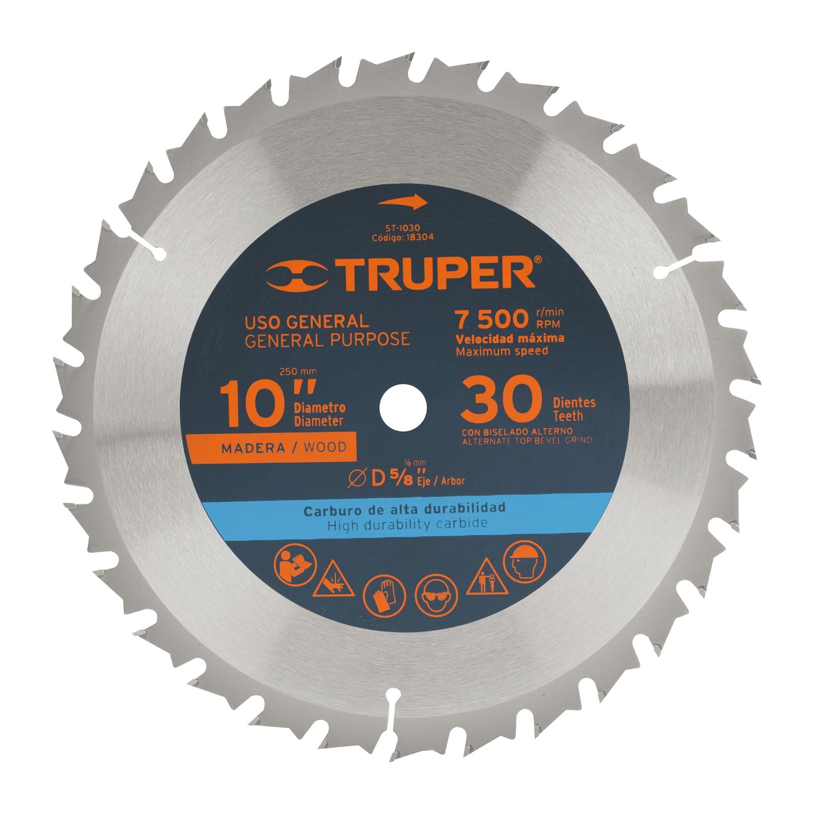 DISCO SIERRA CIRCULAR P/MAD 10" 30 DT 5/8 ST-1030