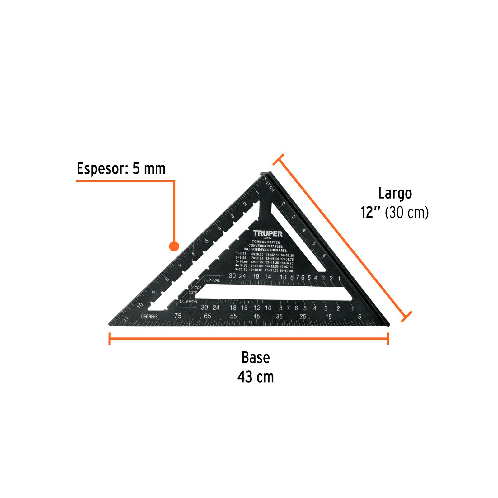 ESCUADRA ALUM P/GYPSUM NG 12" ET-12AN TRUPER