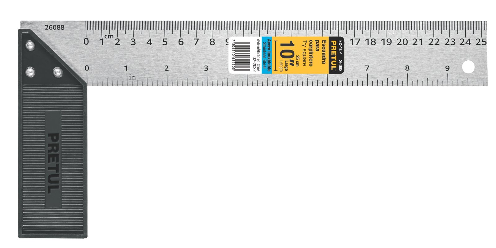 ESCUADRA P/CARPINTERO 10" EC-10P PRETUL