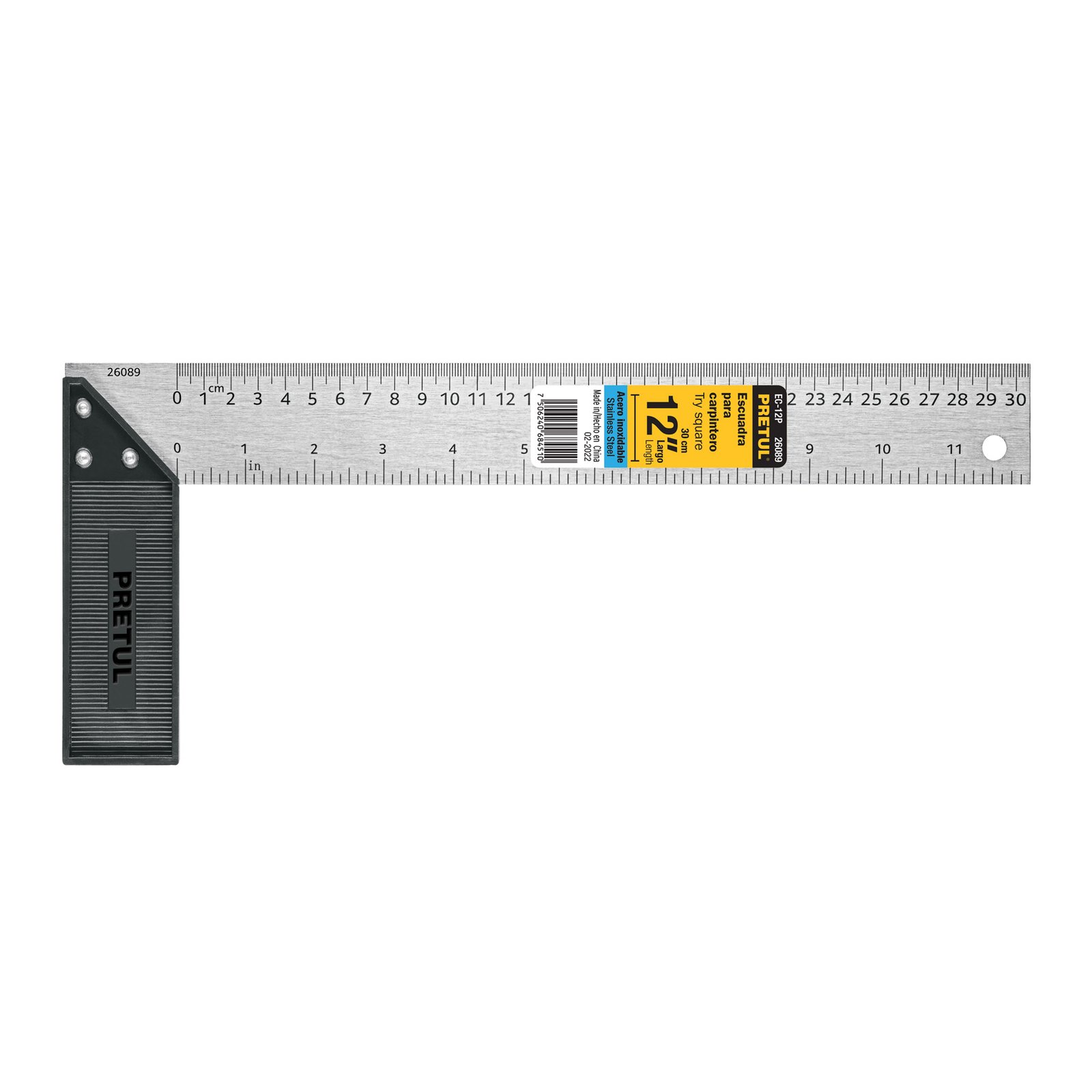 ESCUADRA P/CARPINTERO 12" EC-12P PRETUL