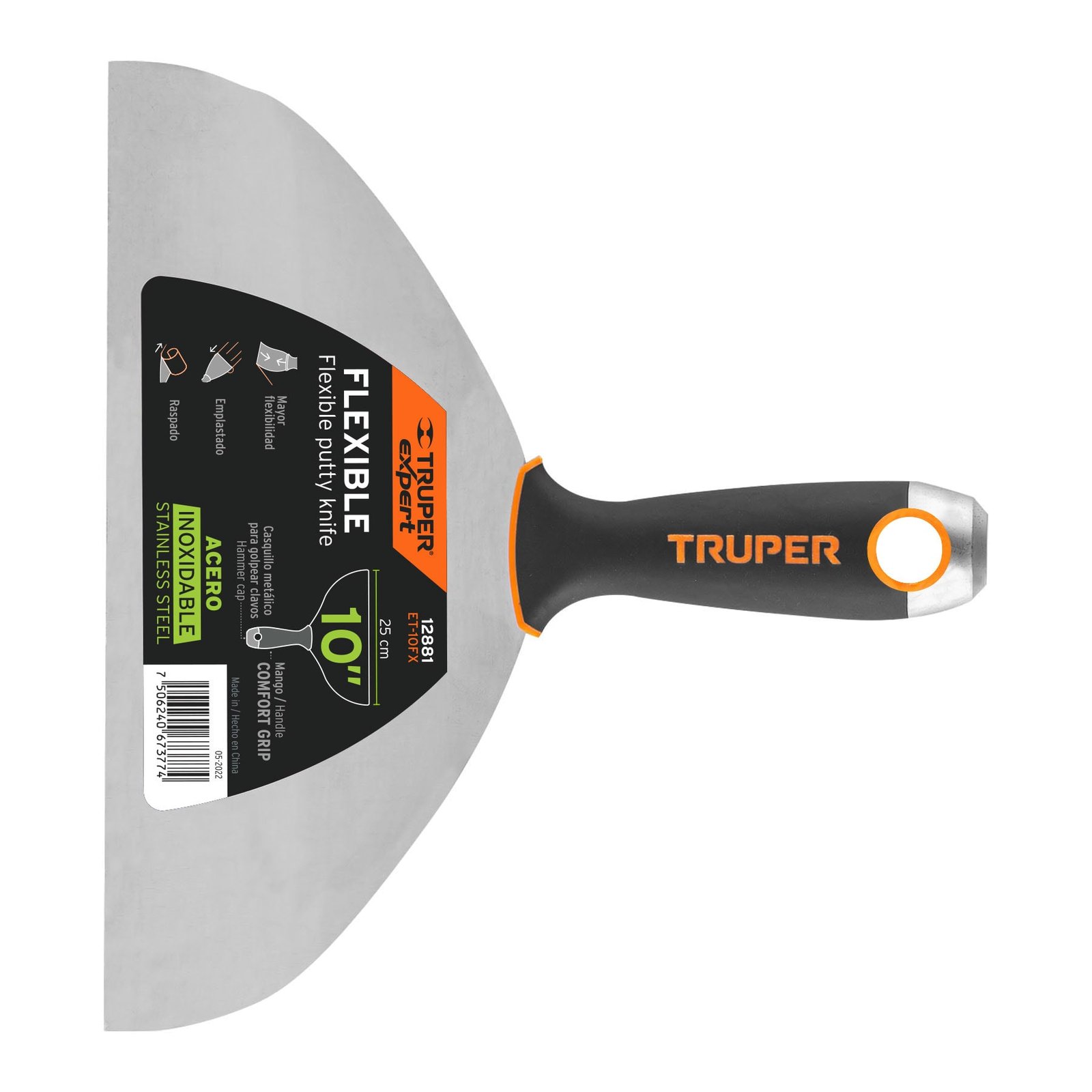 ESPATULA DE ACERO PROF FLEX ET-10FX TRUPER