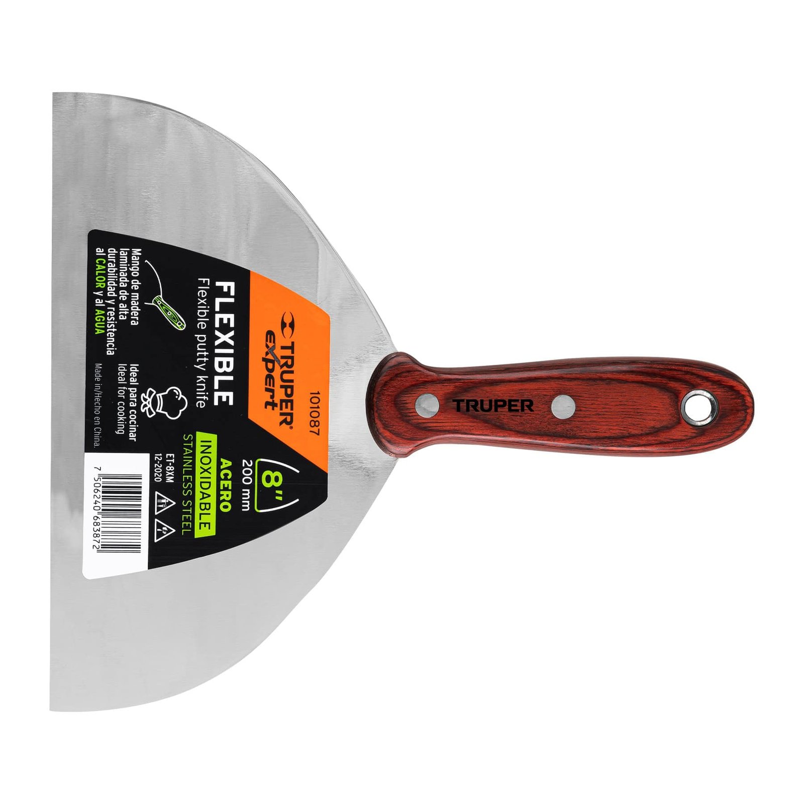 ESPATULA FLEXI 8" ACERO MANGO MADERA ET-2XM TRUPER