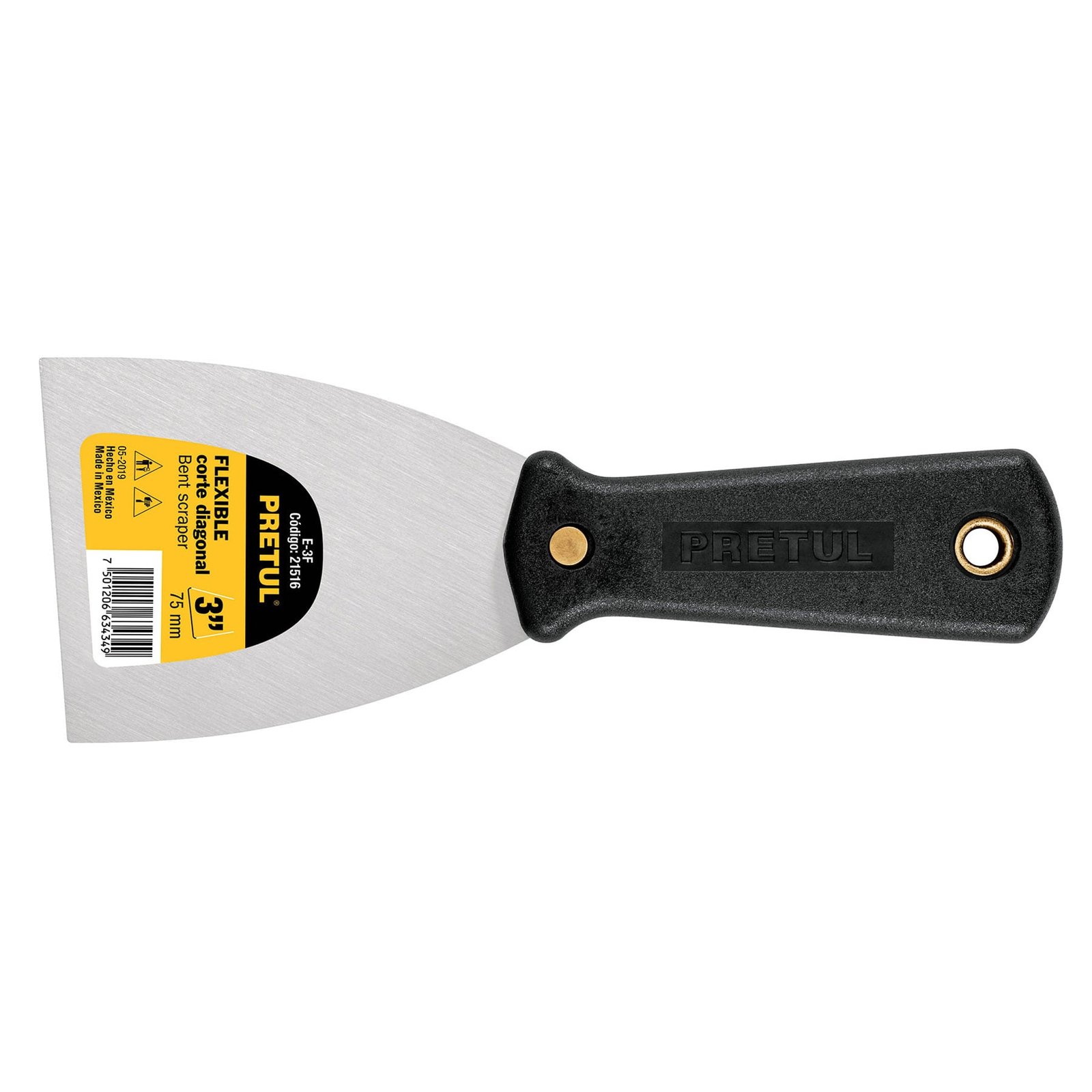 ESPATULA MANGO PLAST CORTE DIAGONAL 3"E-3F PRETUL