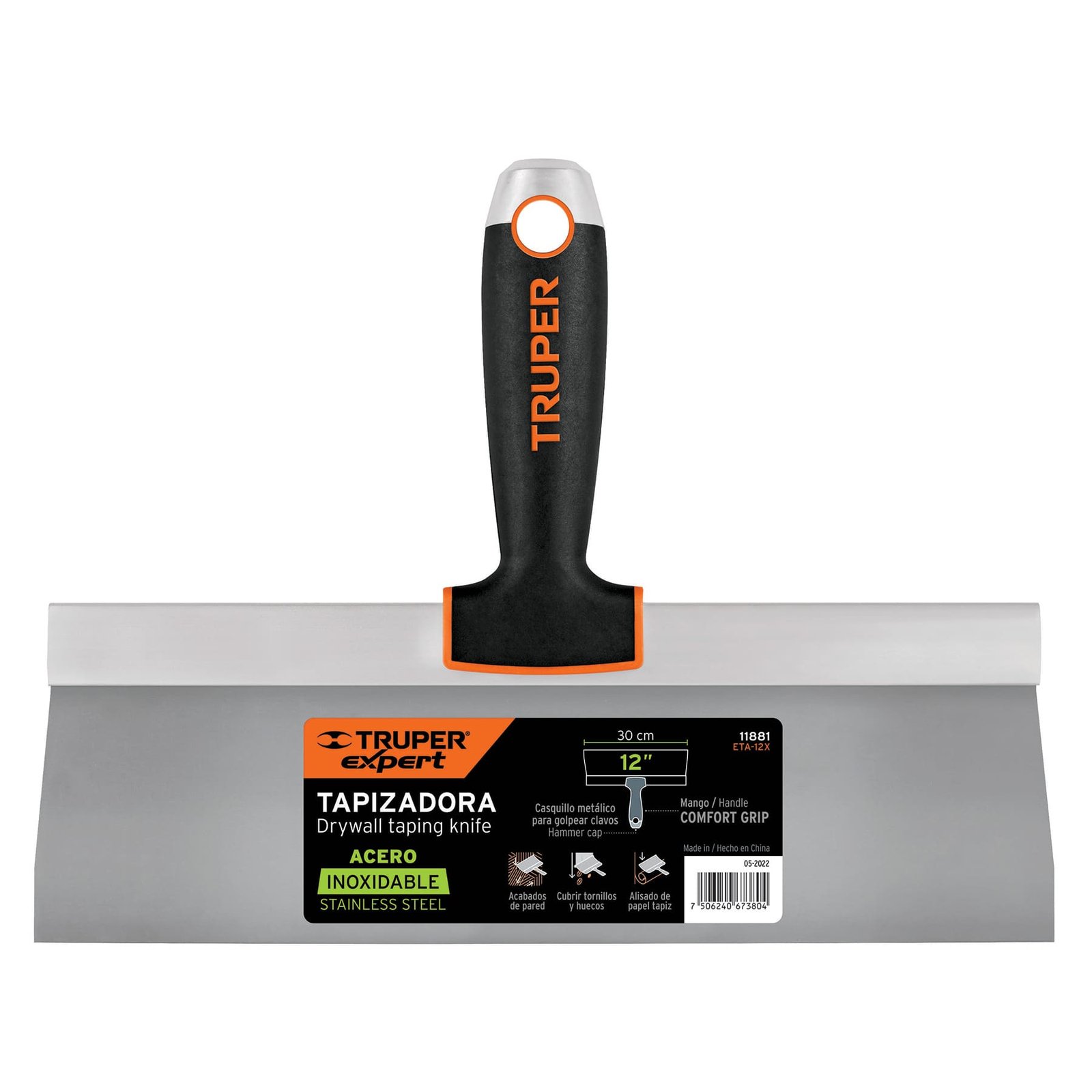 ESPATULA P/GYPSUM ACERO INOX 12" ETA-12X TRUPER