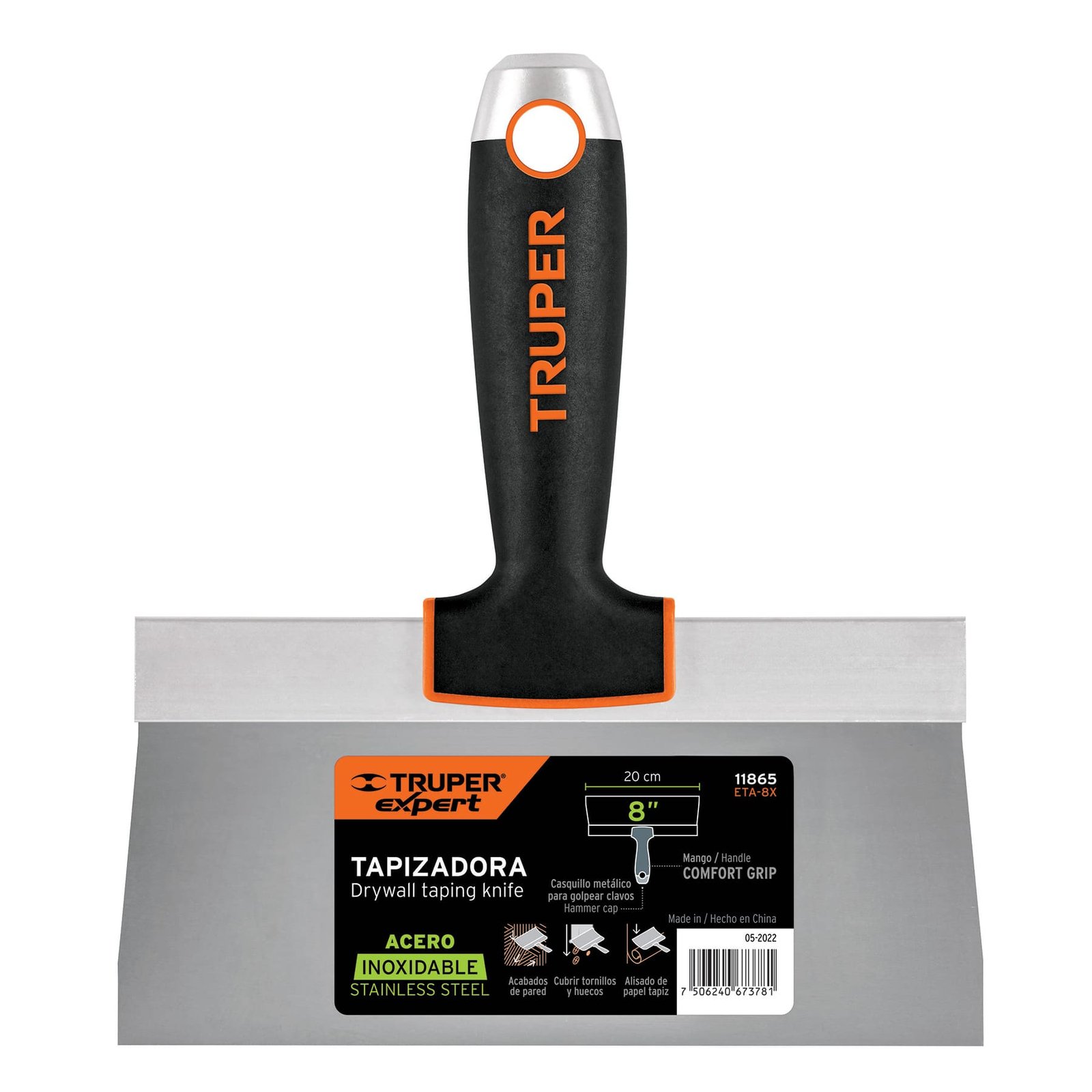 ESPATULA P/GYPSUM ACERO INOX 8" ETA-8X TRUPER