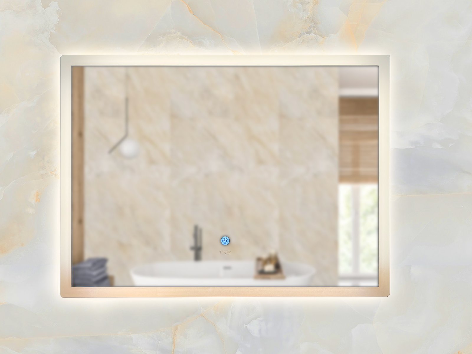 ESPEJO C/ LUZ LED 80 X 60 RECTANGULAR TAC - 12