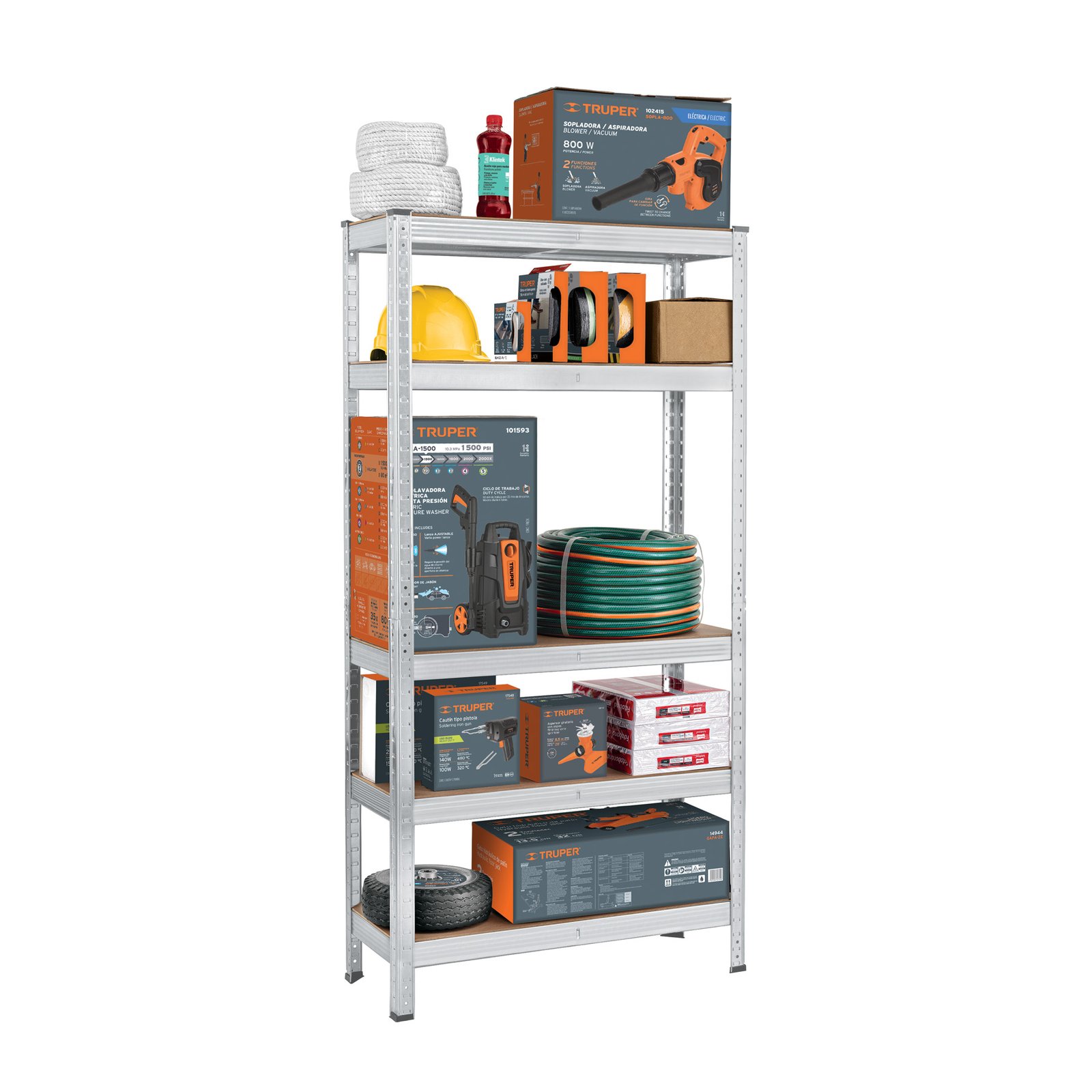 ESTANTE METALICO 5 REPISAS 75X150 ESME-351 PRETUL
