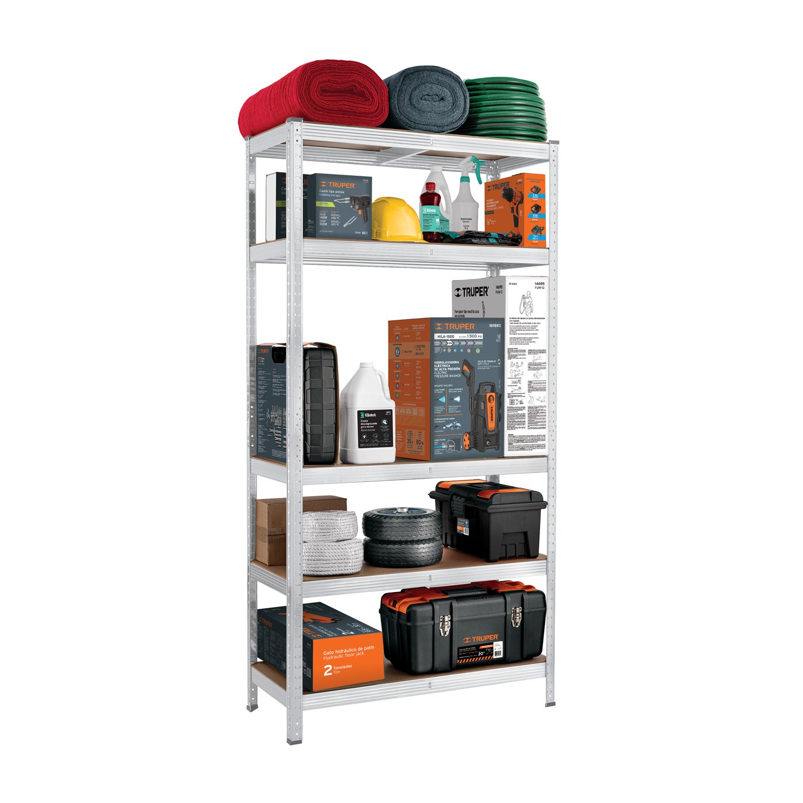 ESTANTE METALICO 5 REPISAS 90X180 ESME-352 PRETUL