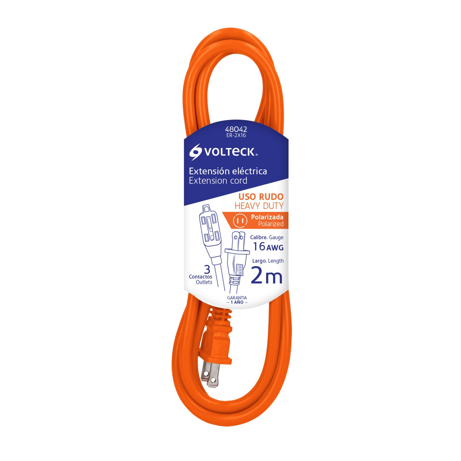EXTENSION ELECT SENC USO RUDO 2m ER-2X16 VOLTECH
