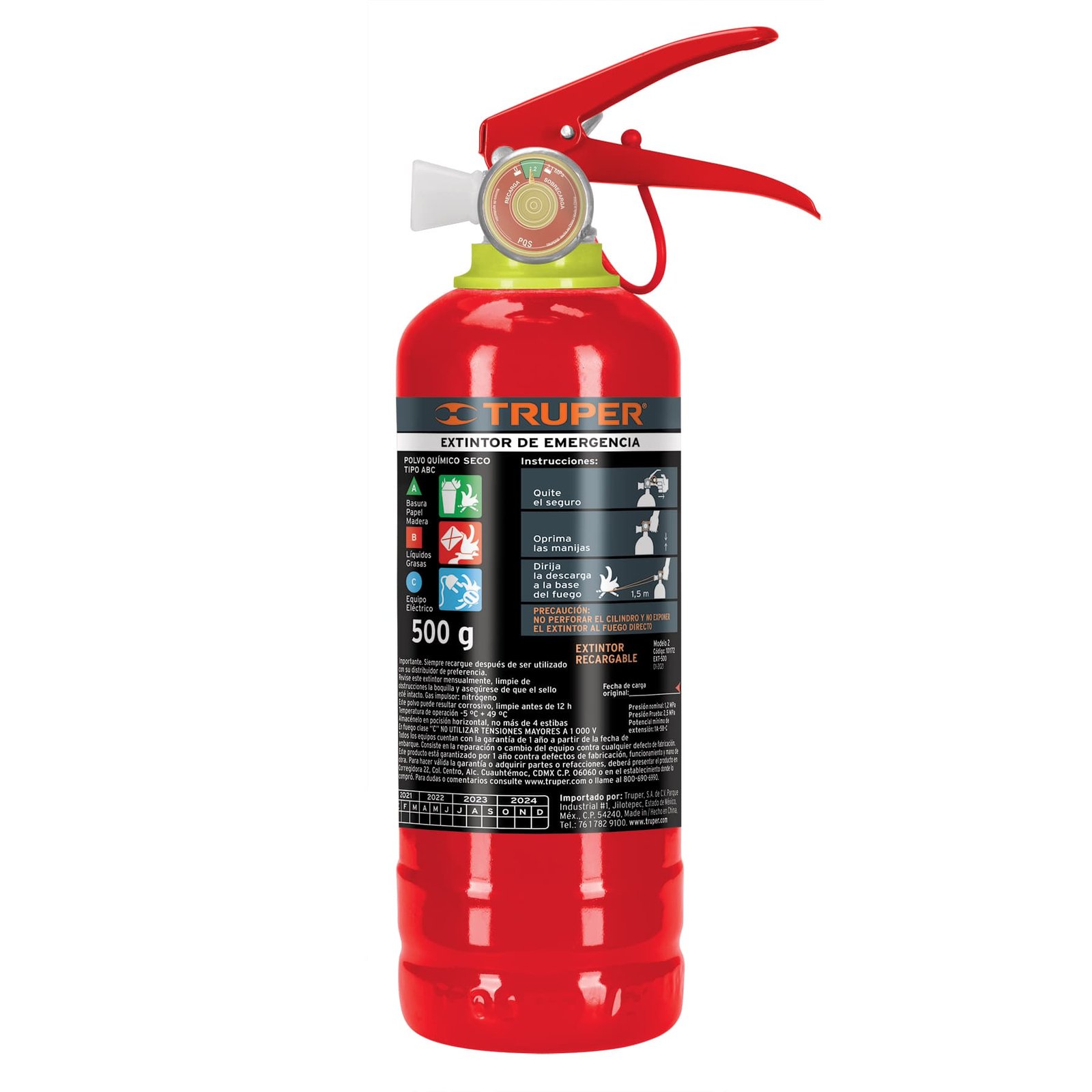 EXTINTOR PORTATIL P/EMERGENC RECAR EXT-500 TRUPER
