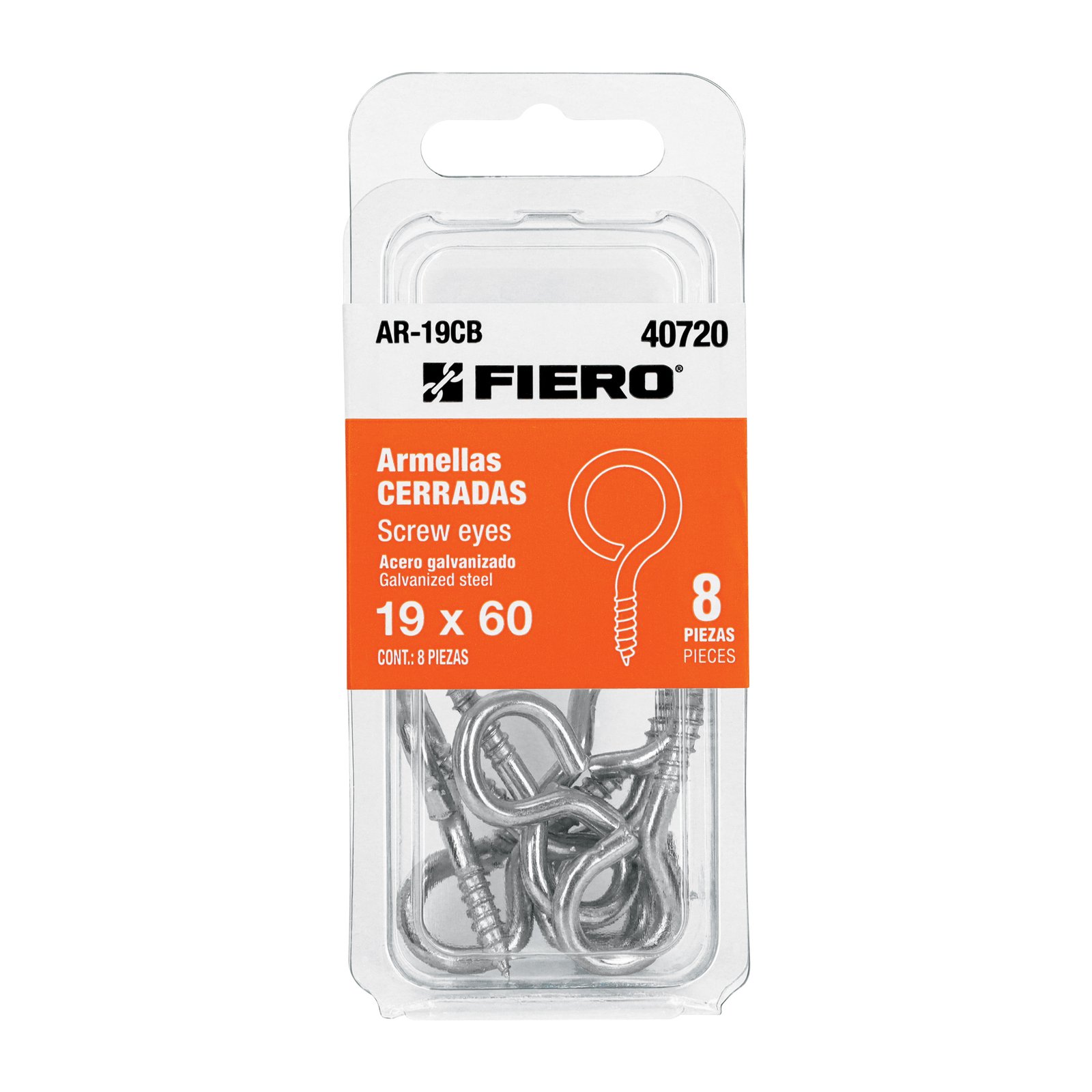 GANCHO OJO CERRADO BL 2 UD 19X60 AR-19CB FIERO