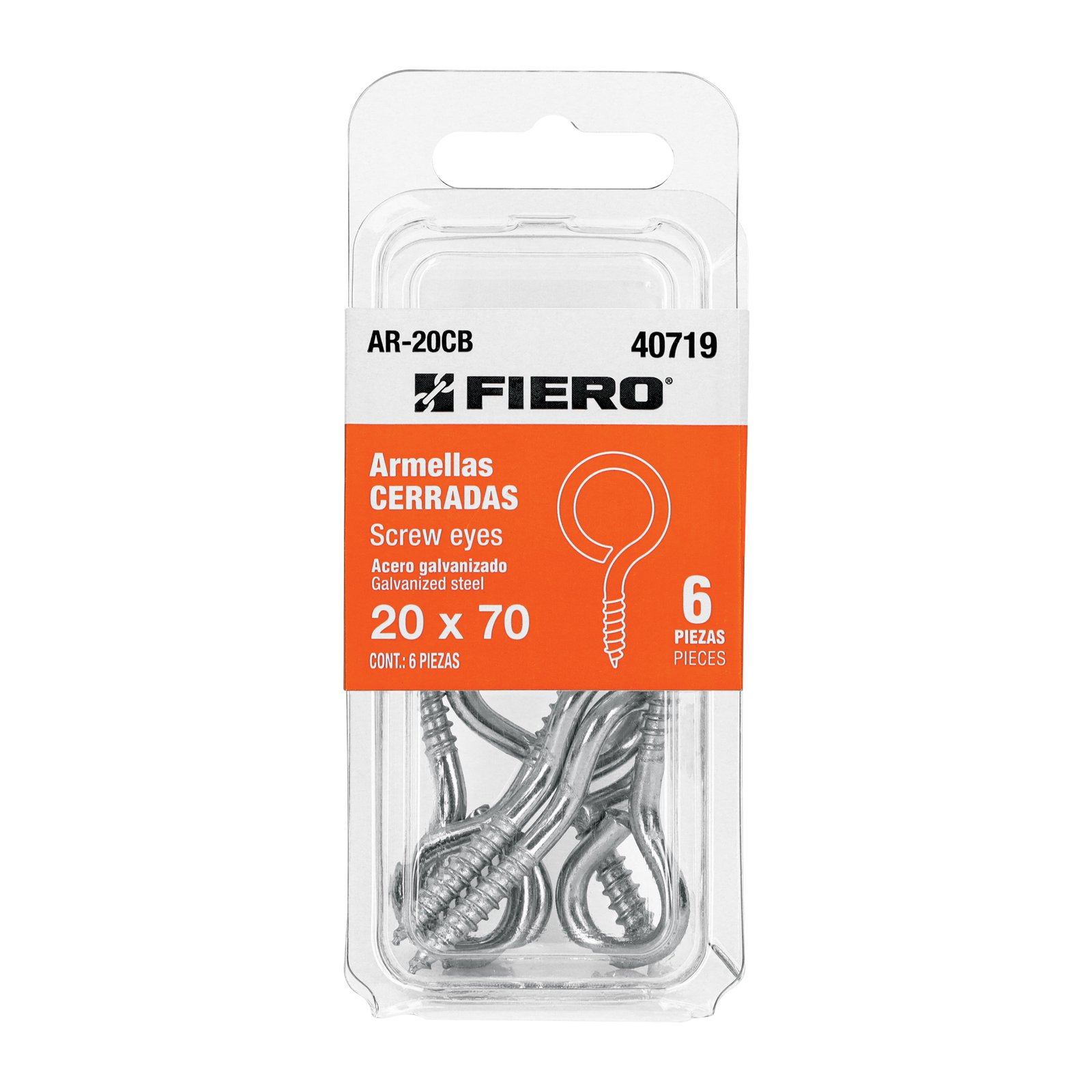 GANCHO OJO CERRADO BL 2 UD 20X70 AR-20CB FIERO