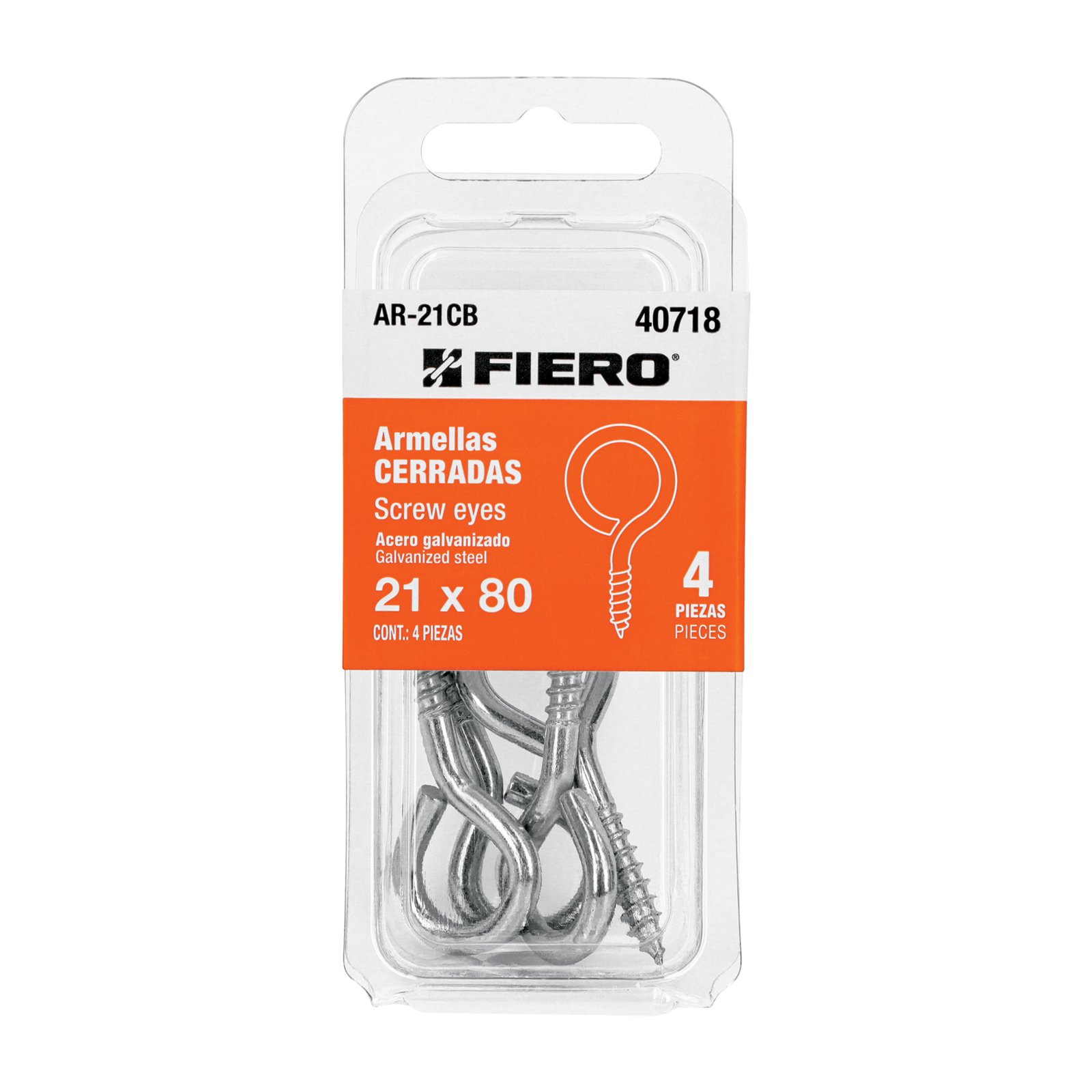 GANCHO OJO CERRADO BL 2 UD 21X80 AR-21CB FIERO