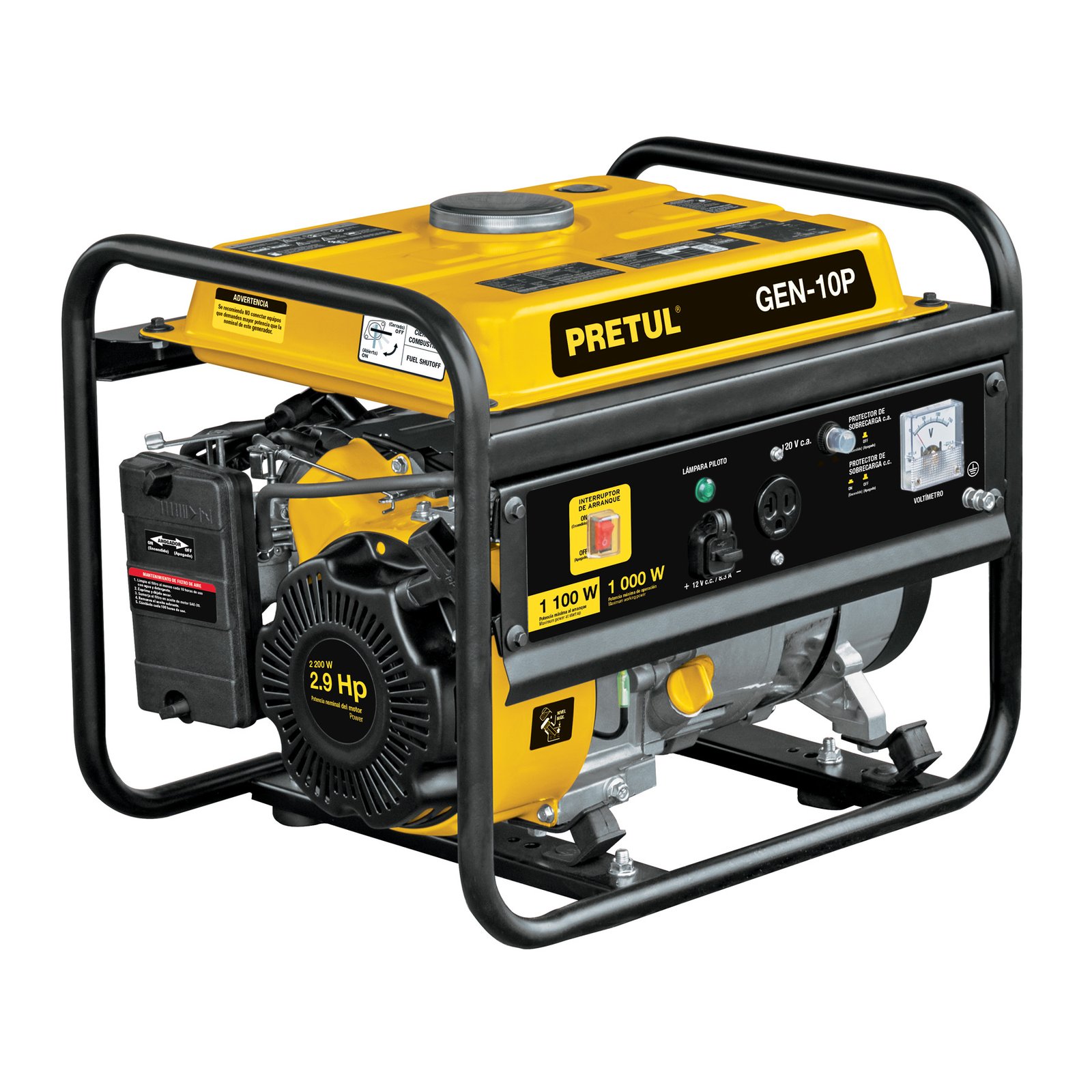 GENERADOR ELECT. A GASOLINA 1000W GEN-10P PRETUL