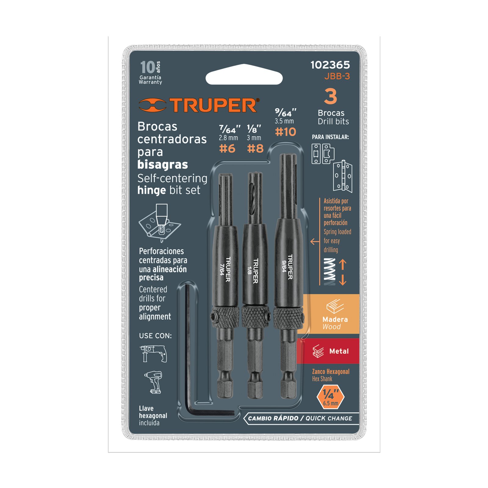 JGO.3 BROCAS CENTRADORAS P/BISAGRAS JBB-3 TRUPER