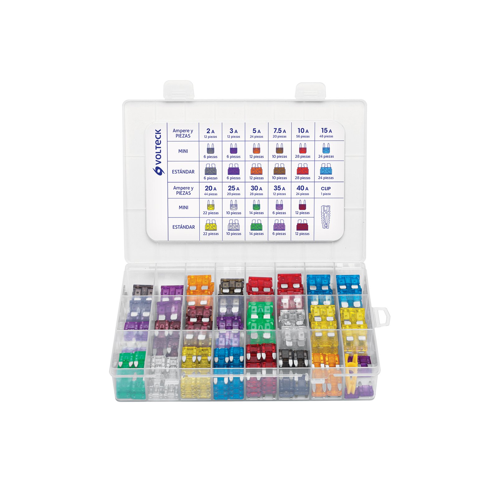 JGO.DE FUSIBLES STAND 300 PIEZAS MINI FUSA-300 VOL