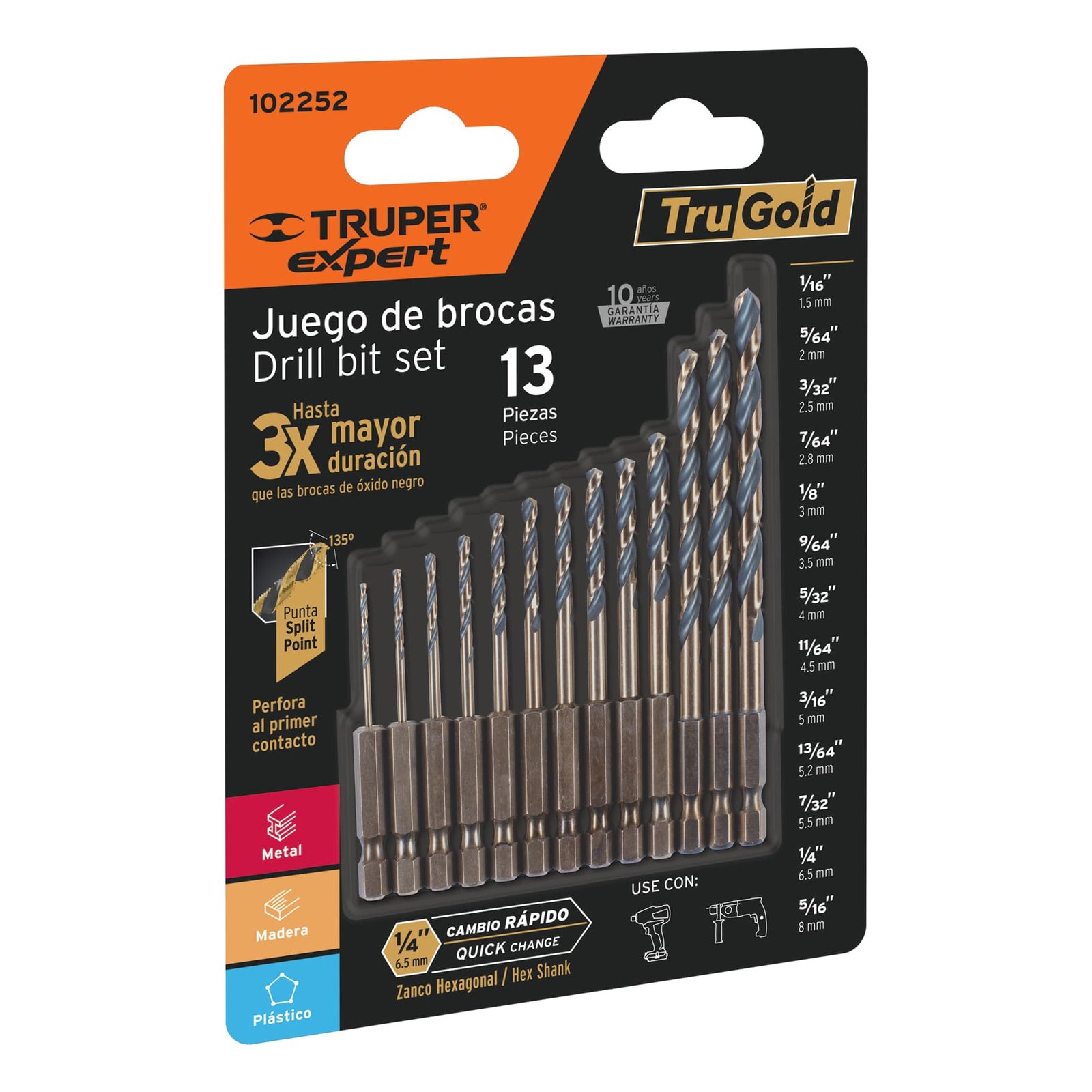 JGO 13 BROCAS HSS METAL EXPERT JBAV-13R TRUPER
